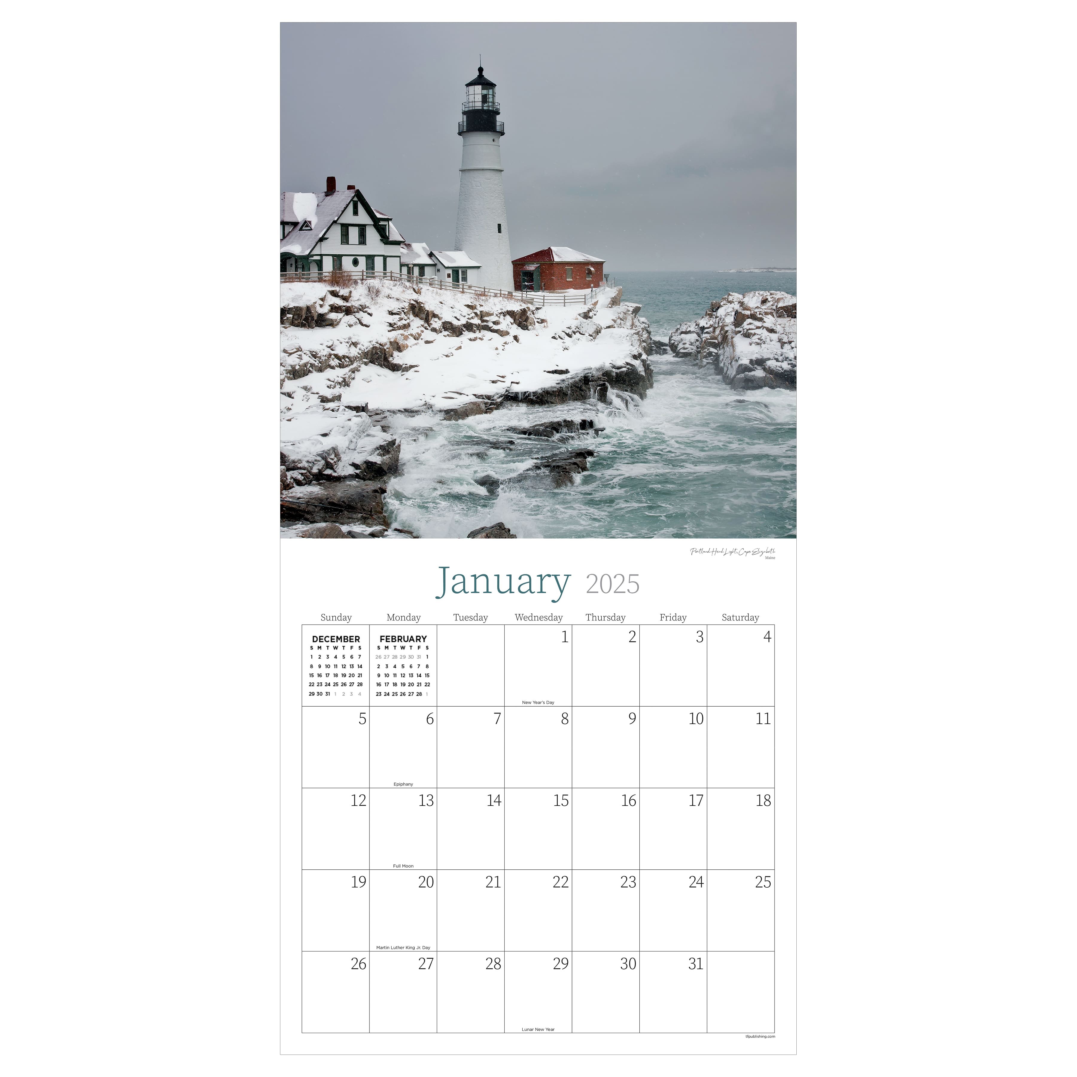 TF Publishing 2025 Water's Edge Wall Calendar