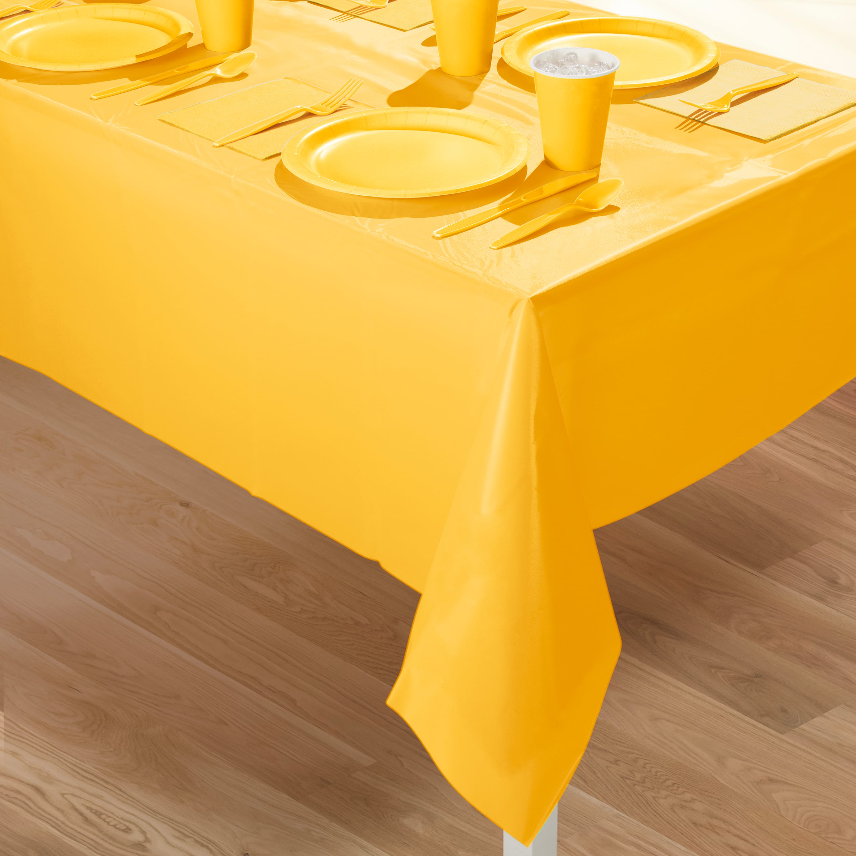 Hoffmaster 54" x 108" Plastic Tablecloth