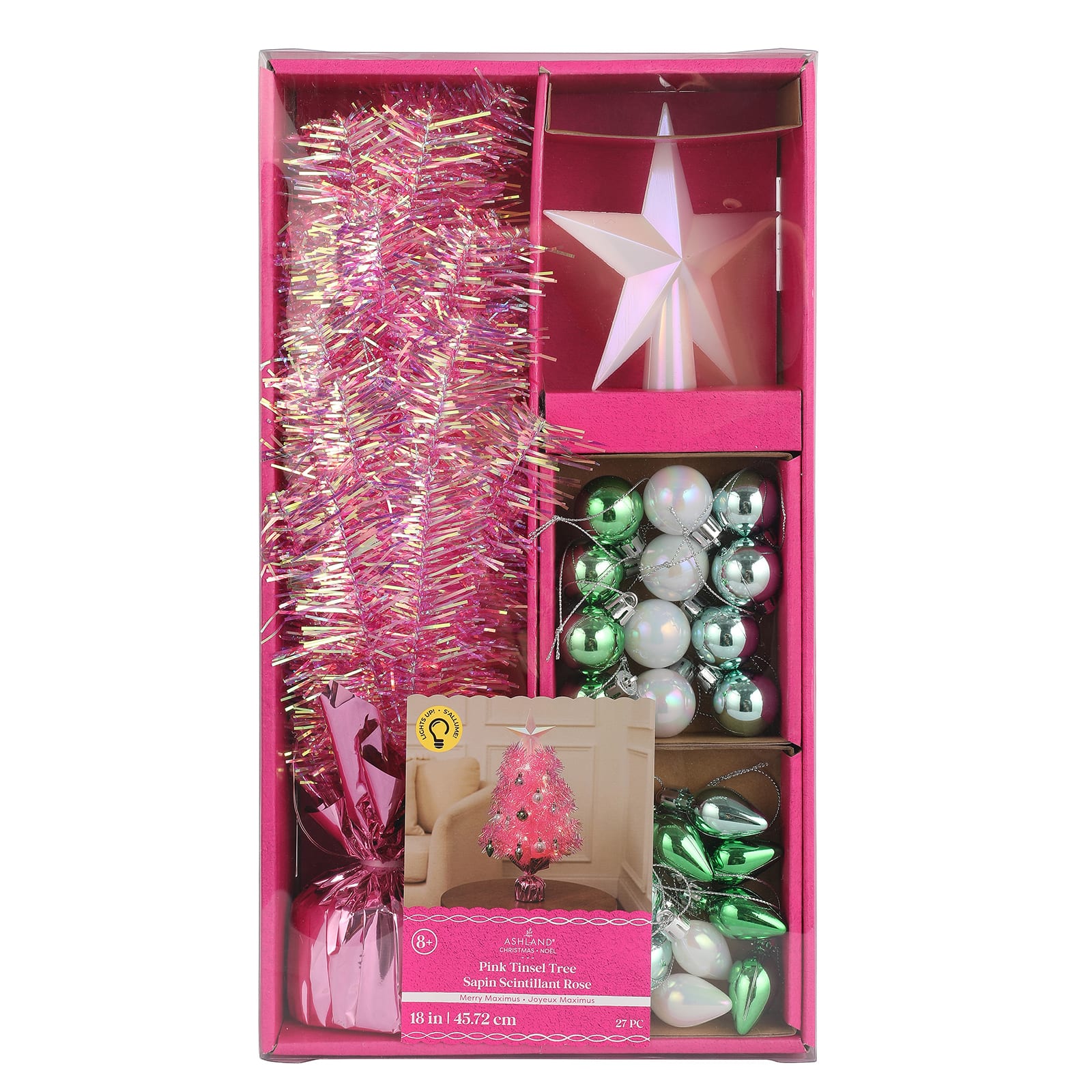 18&#x22; Pink Tinsel Tree Kit by Ashland&#xAE;