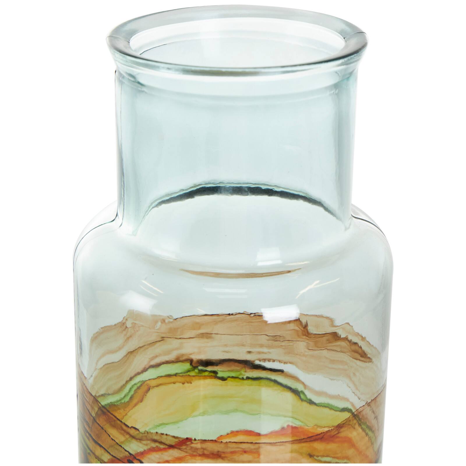 18&#x22; Multicolor Swirl Glass Vase
