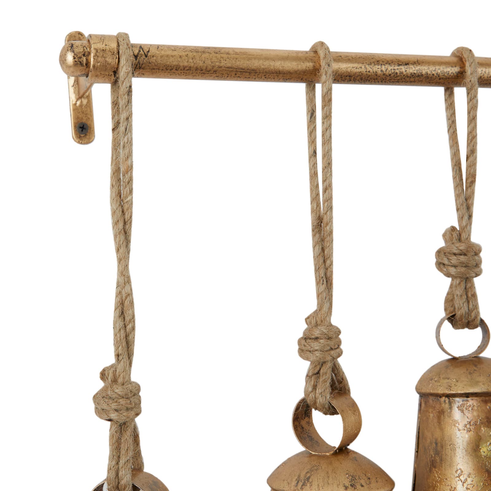 Brass Metal Bohemian Decorative Cow Bell, 48" x 5" x 28"