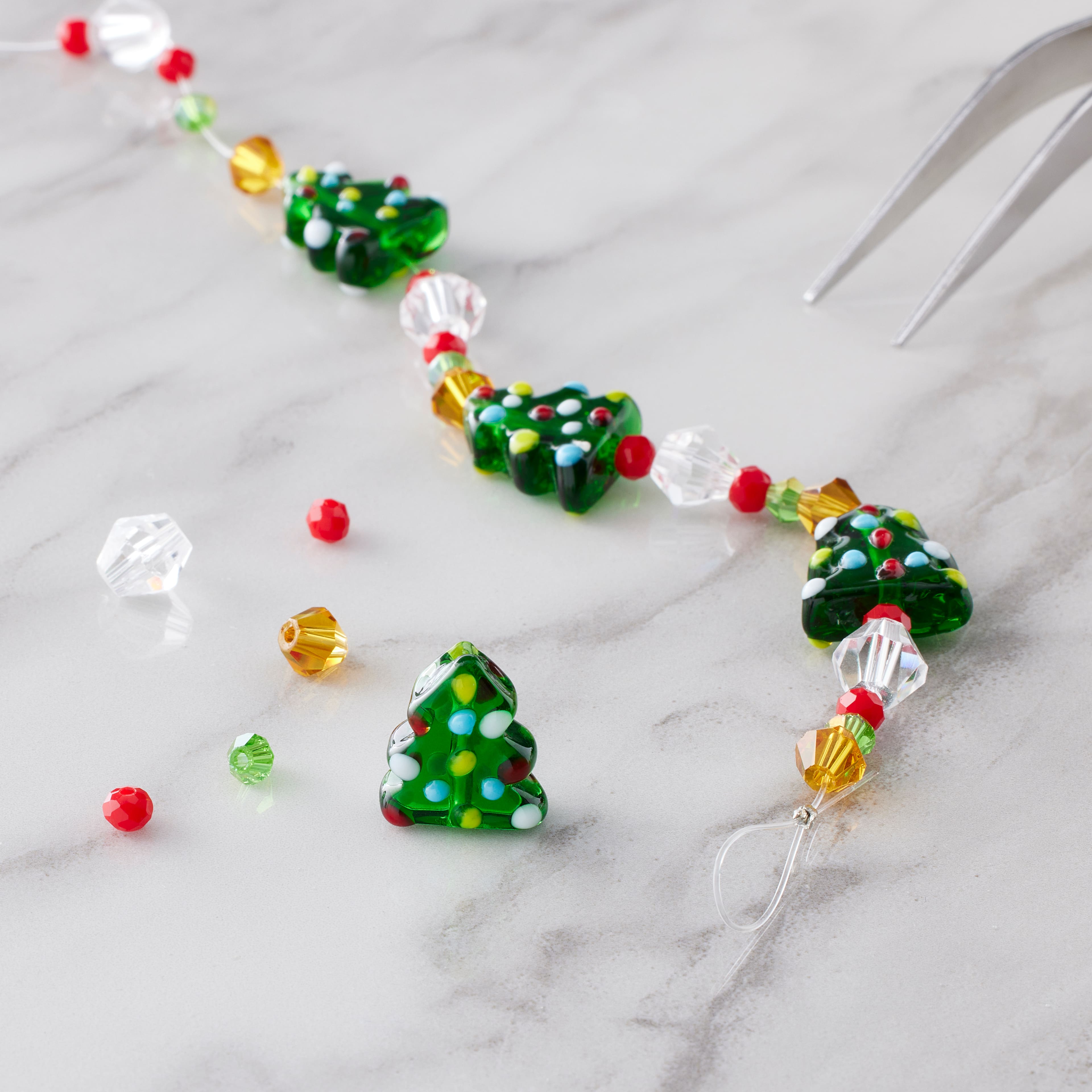 12 Pack: Christmas Tree Lampwork Glass Bead Mix by Bead Landing™