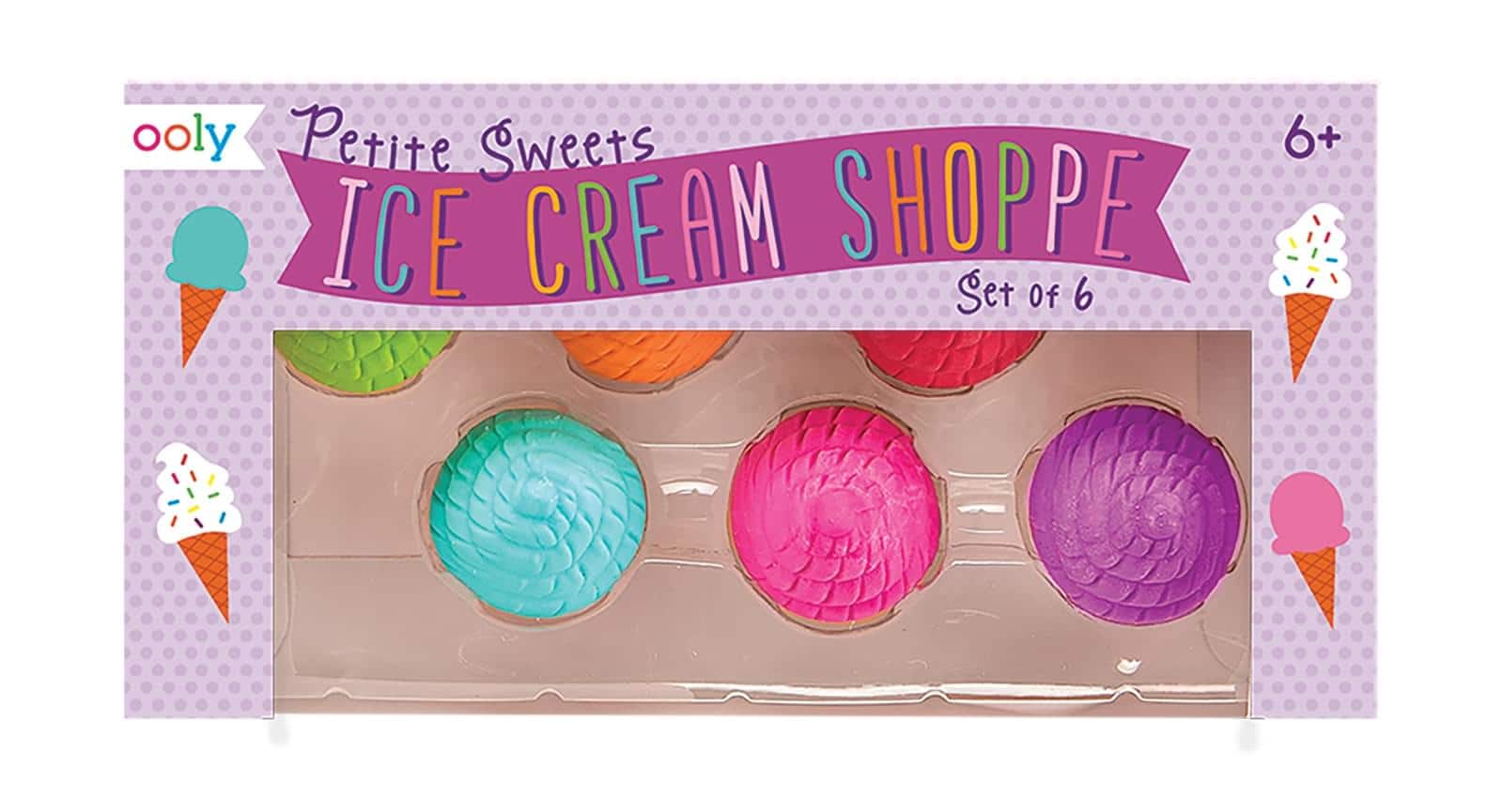 OOLY Petite Sweets Ice Cream Shoppe Scented Eraser Set