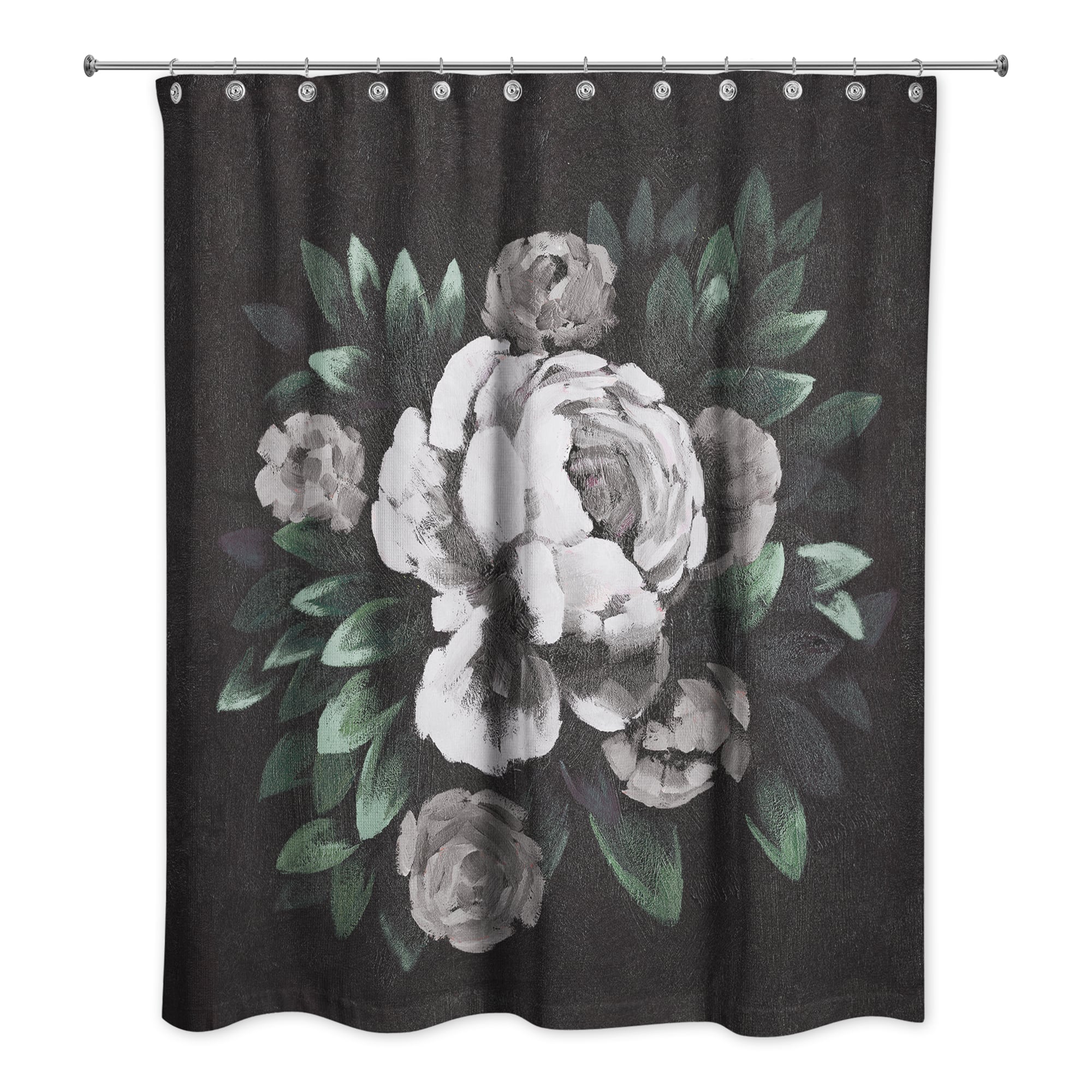 Dark Moody Floral 71" x 74" Shower Curtain