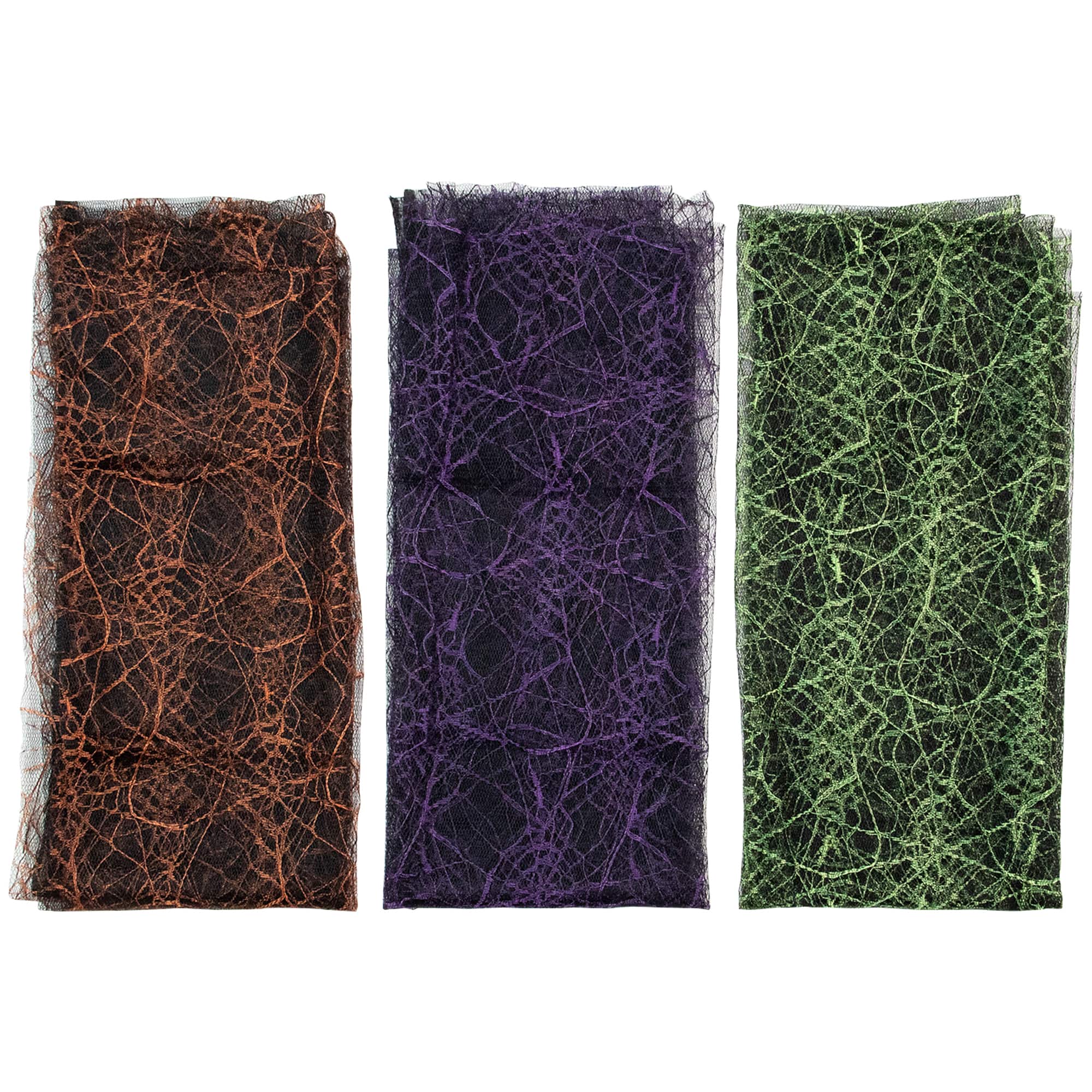 6ft. Purple, Orange &#x26; Green Spiderweb Halloween Decorations