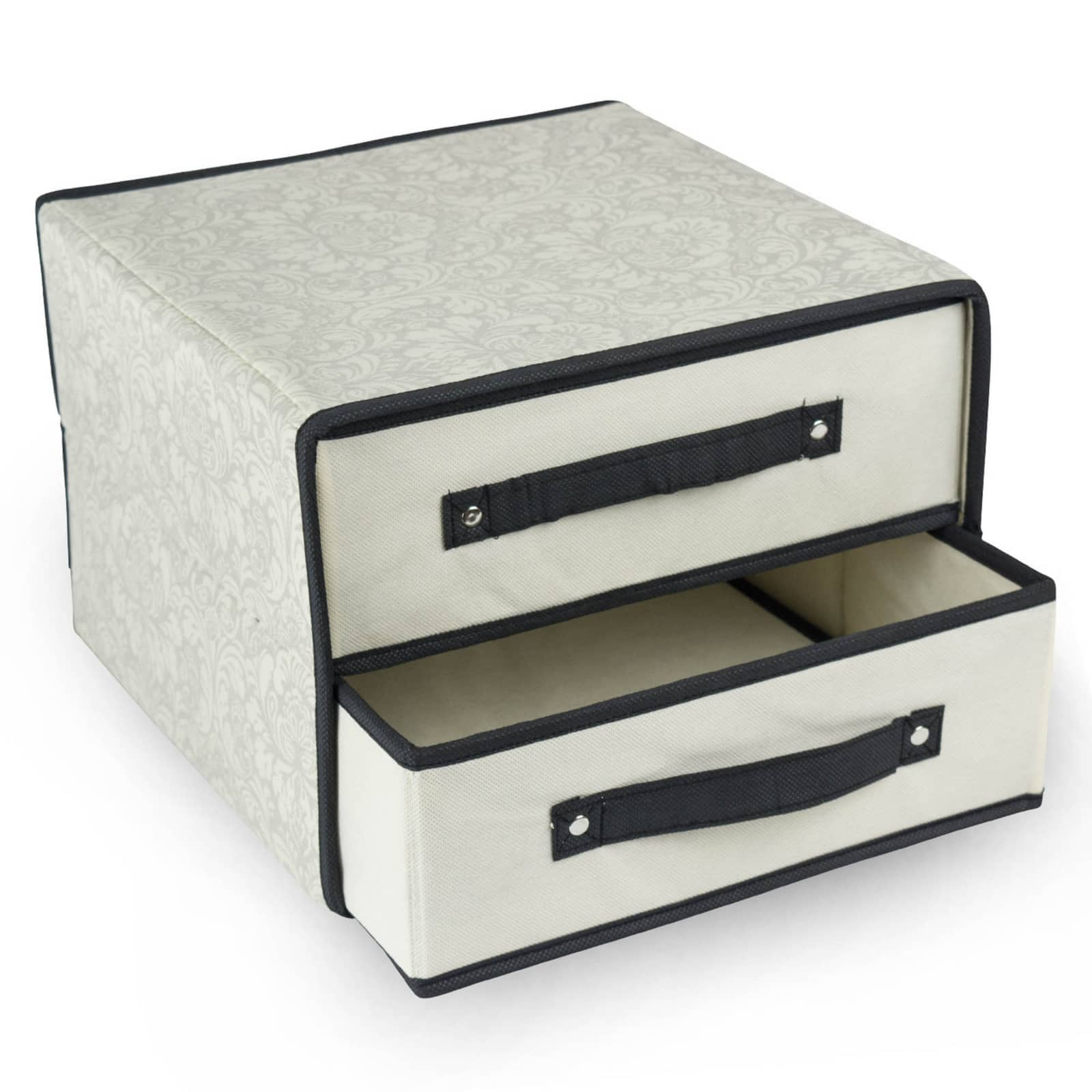 DII&#xAE; White Damask 2 Drawer Storge Closet