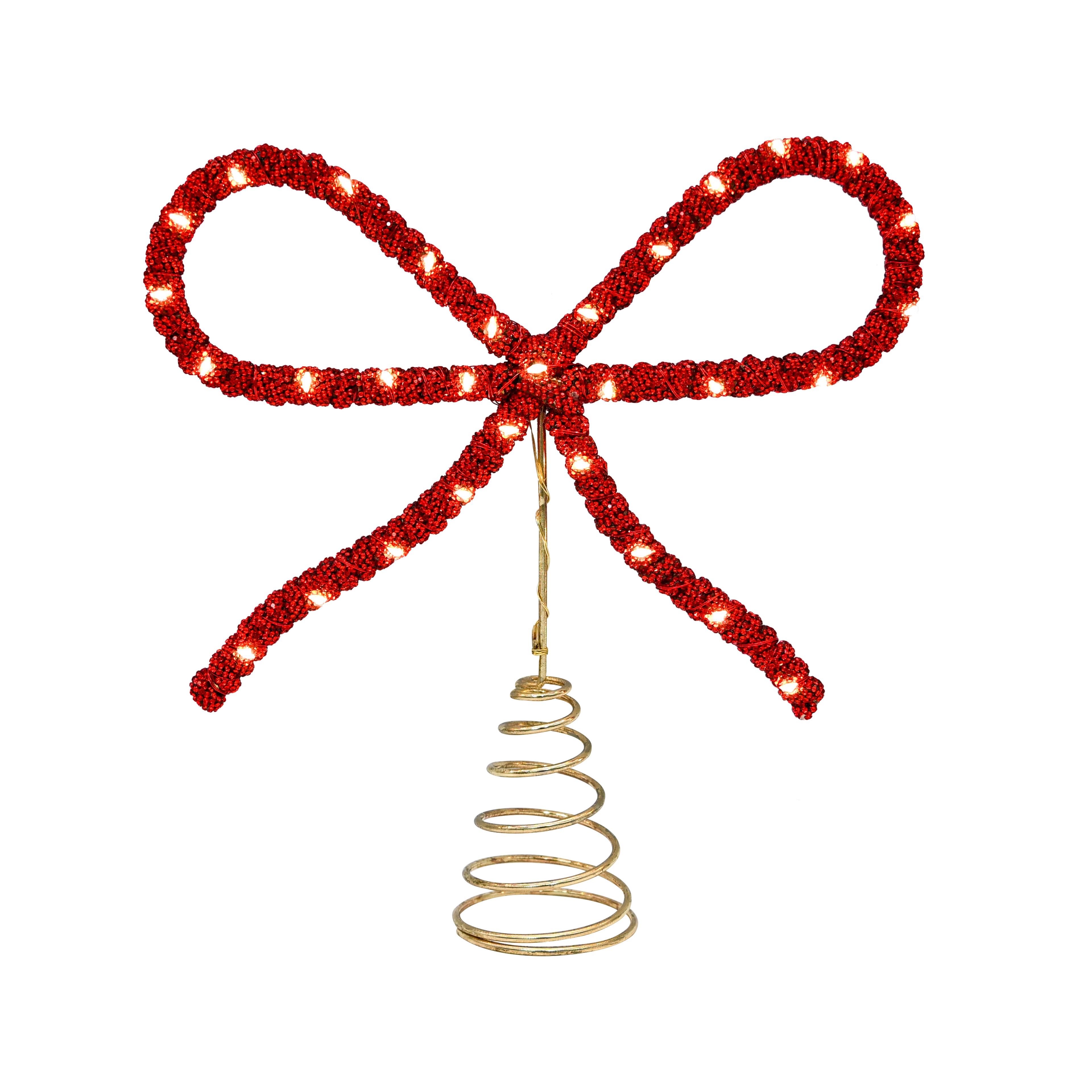 9.5" Red Rhinestone Bow Lighted Tree Topper by Ashland®