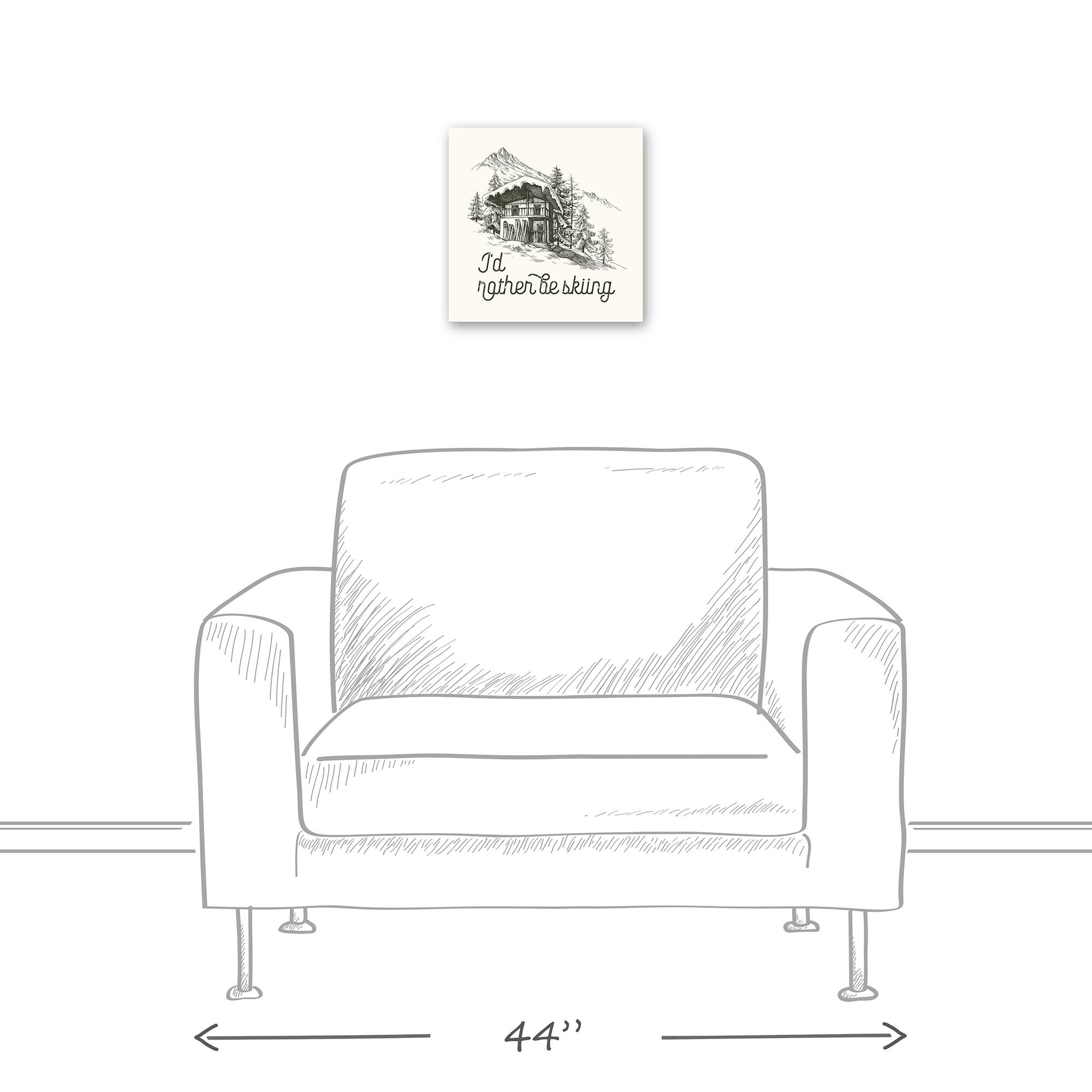 Rather Be Skiing Cabin 12x12 Canvas Wall Art