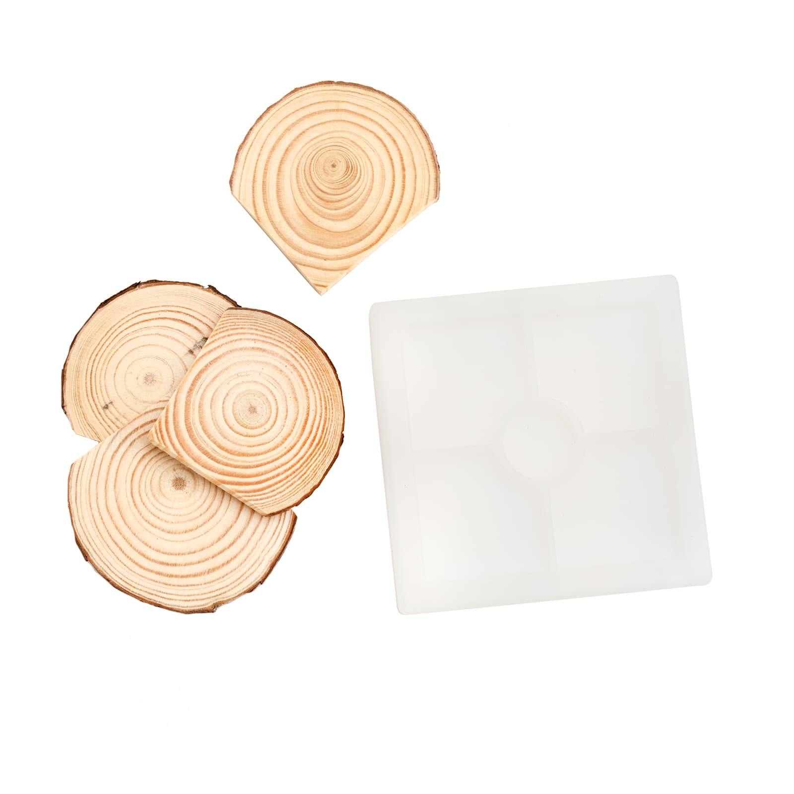 Silicone Mold &#x26; Wood Slices by Craft Smart&#xAE;