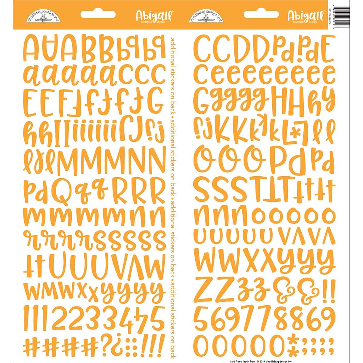 Doodlebug Design Inc.™ Abigail™ Font Alpha Cardstock Stickers