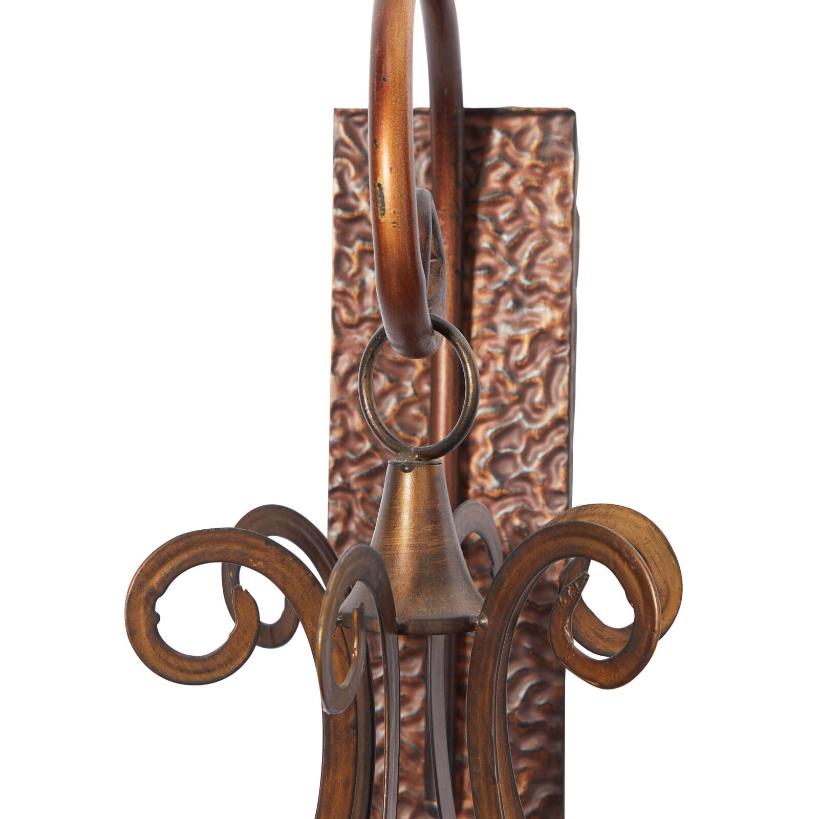 Bronze Iron Rustic Candle Wall Sconce, 25" x 13" x 12"