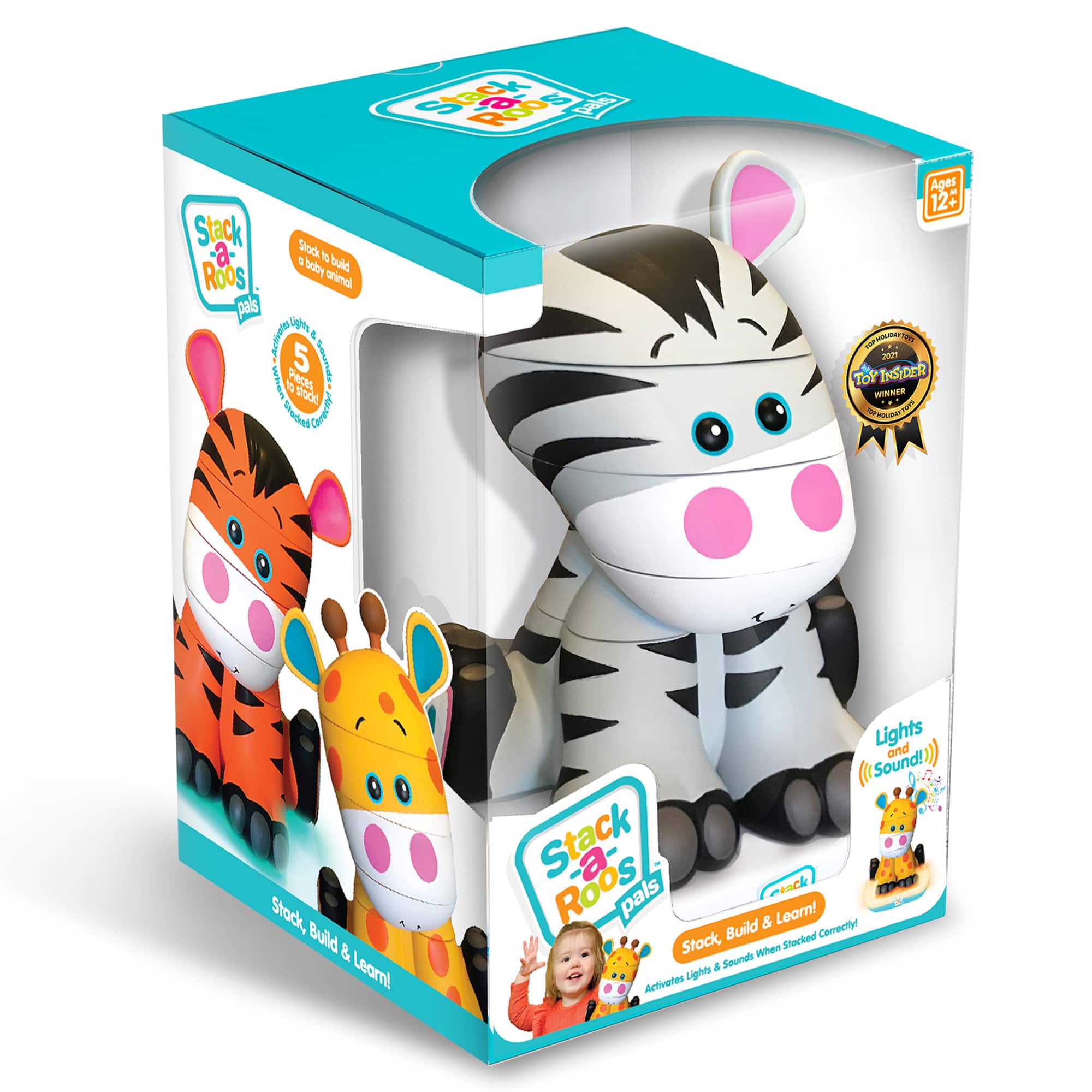 Stack-a-Roos Pals&#x2122; Baby Zebra Stacking Animal Tower