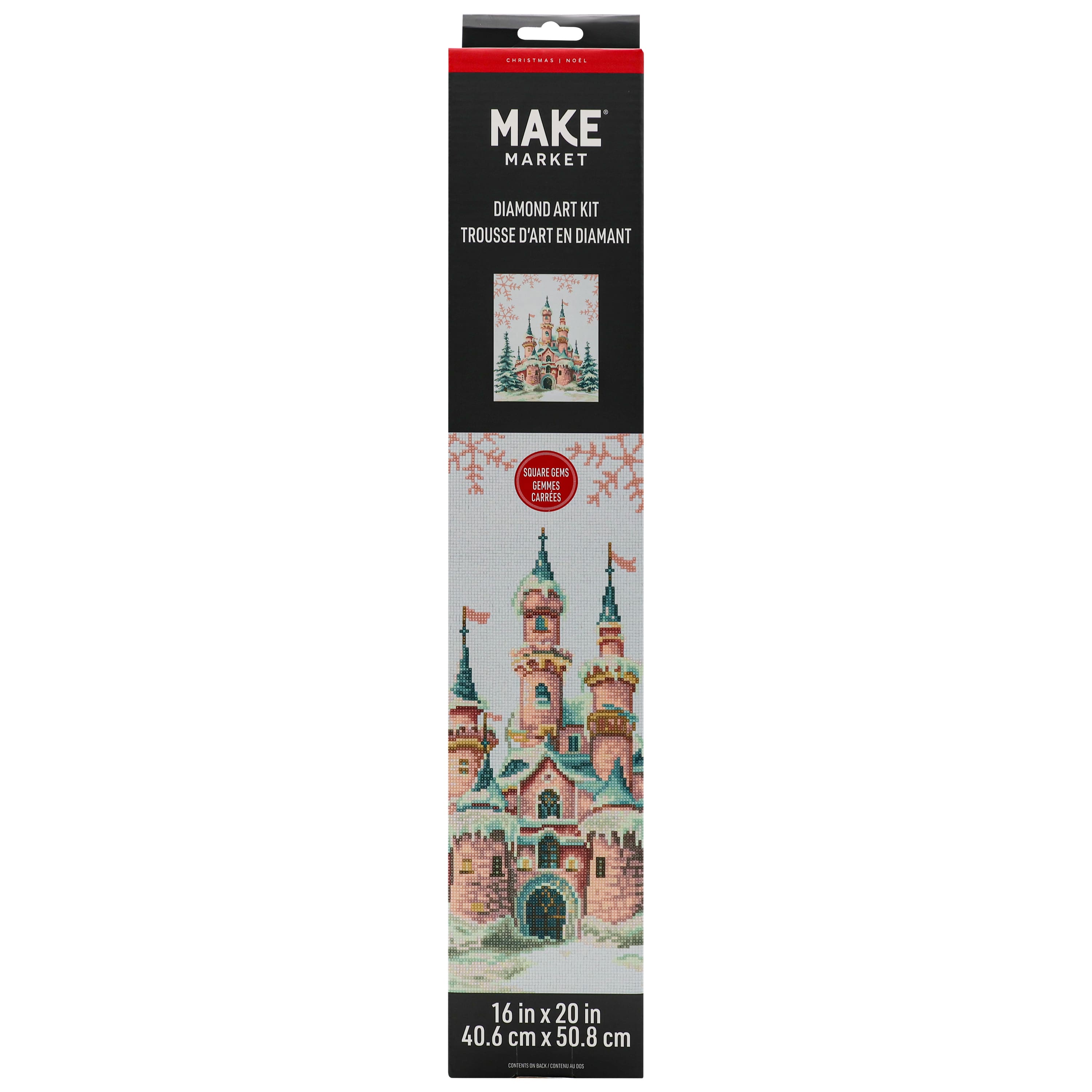 16&#x22; x 20&#x22; Pink Castle Diamond Art Kit by Make Market&#xAE;