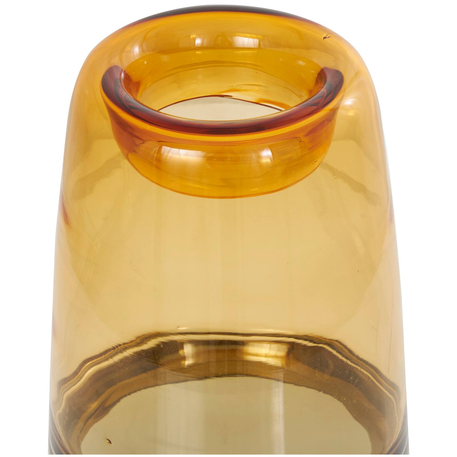 14" Orange Ombre Glass Vase