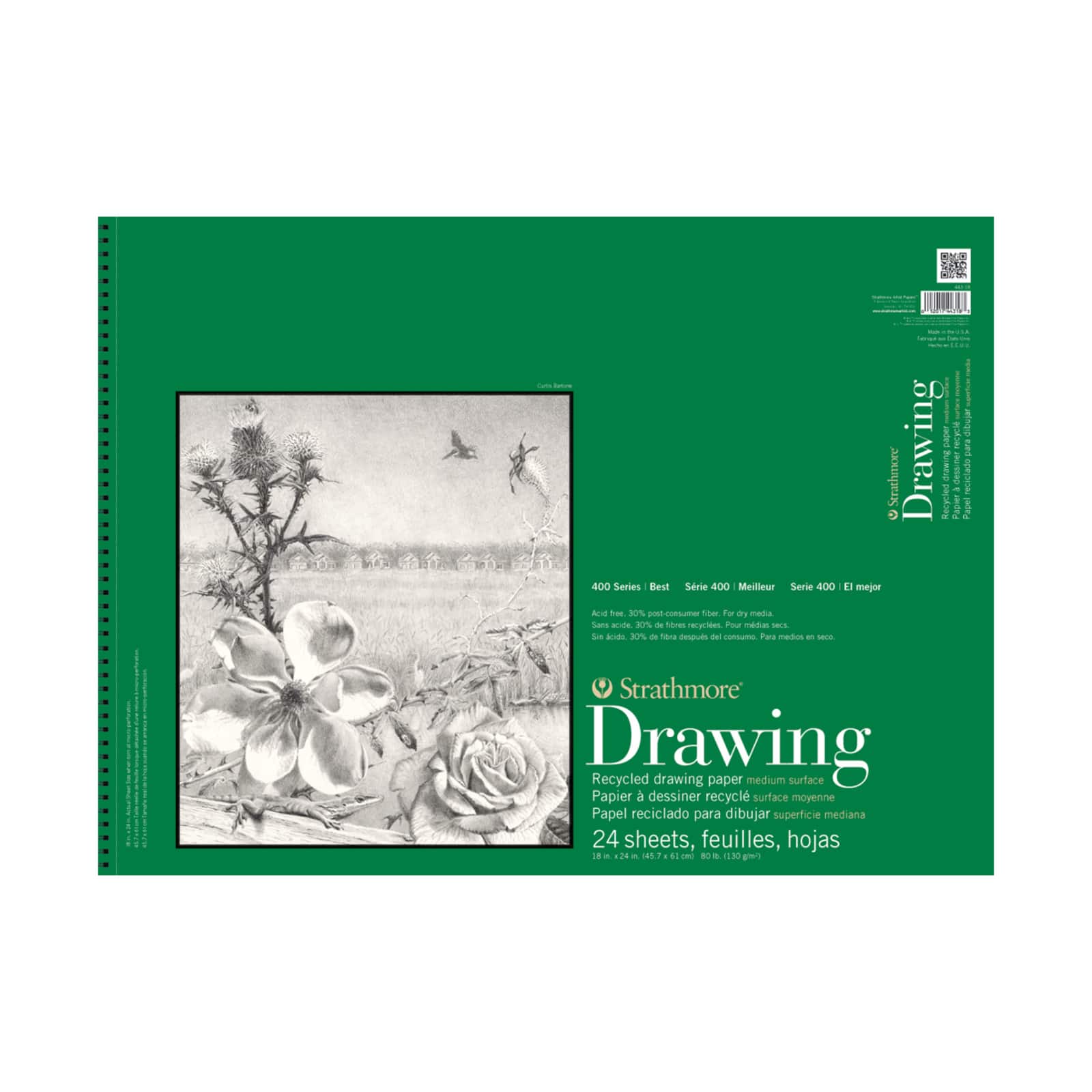 Strathmore® 400 Series 18" x 24" Recycled Drawing Paper Pad