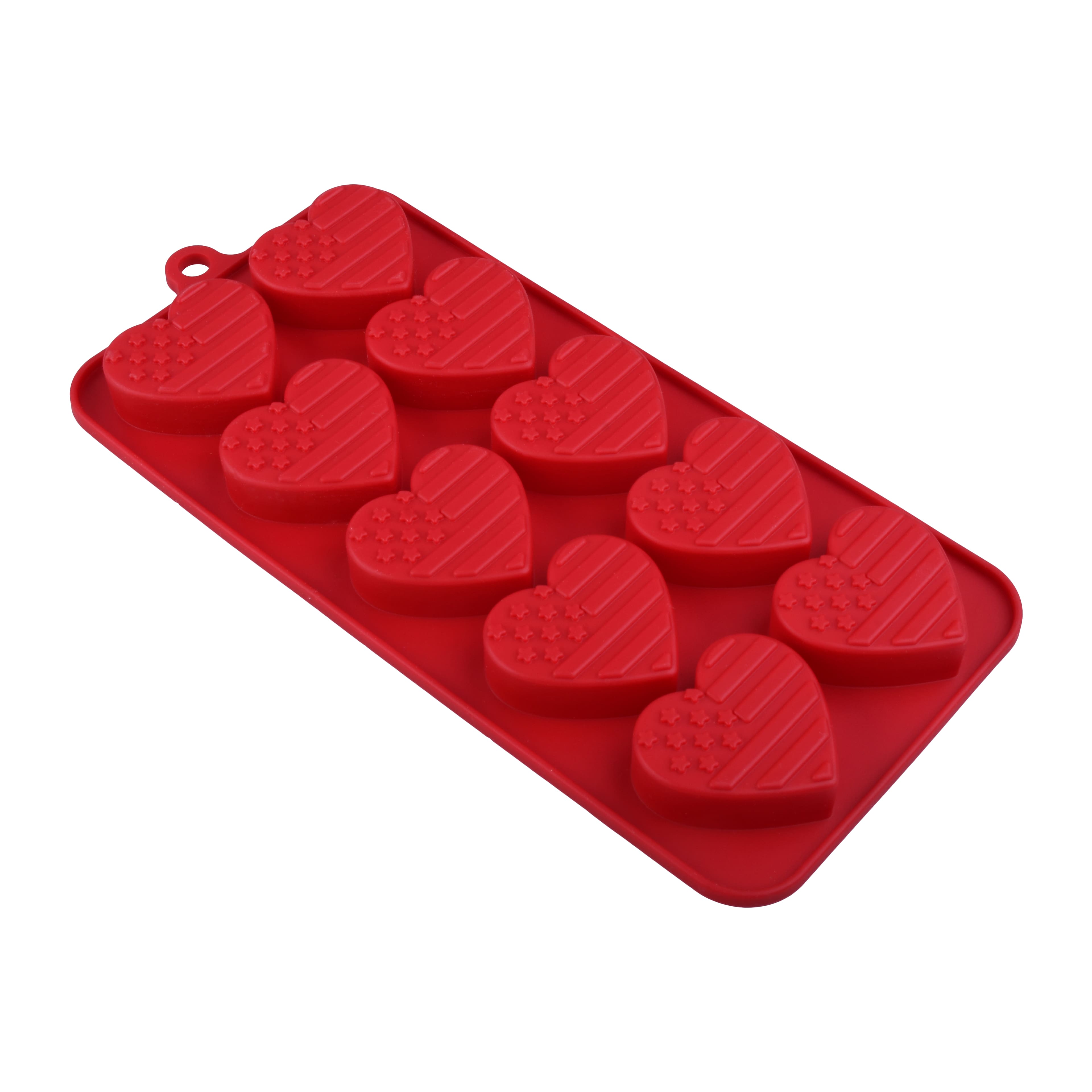 Red, White & Blue Heart Flag Silicone Candy Mold by Celebrate It®