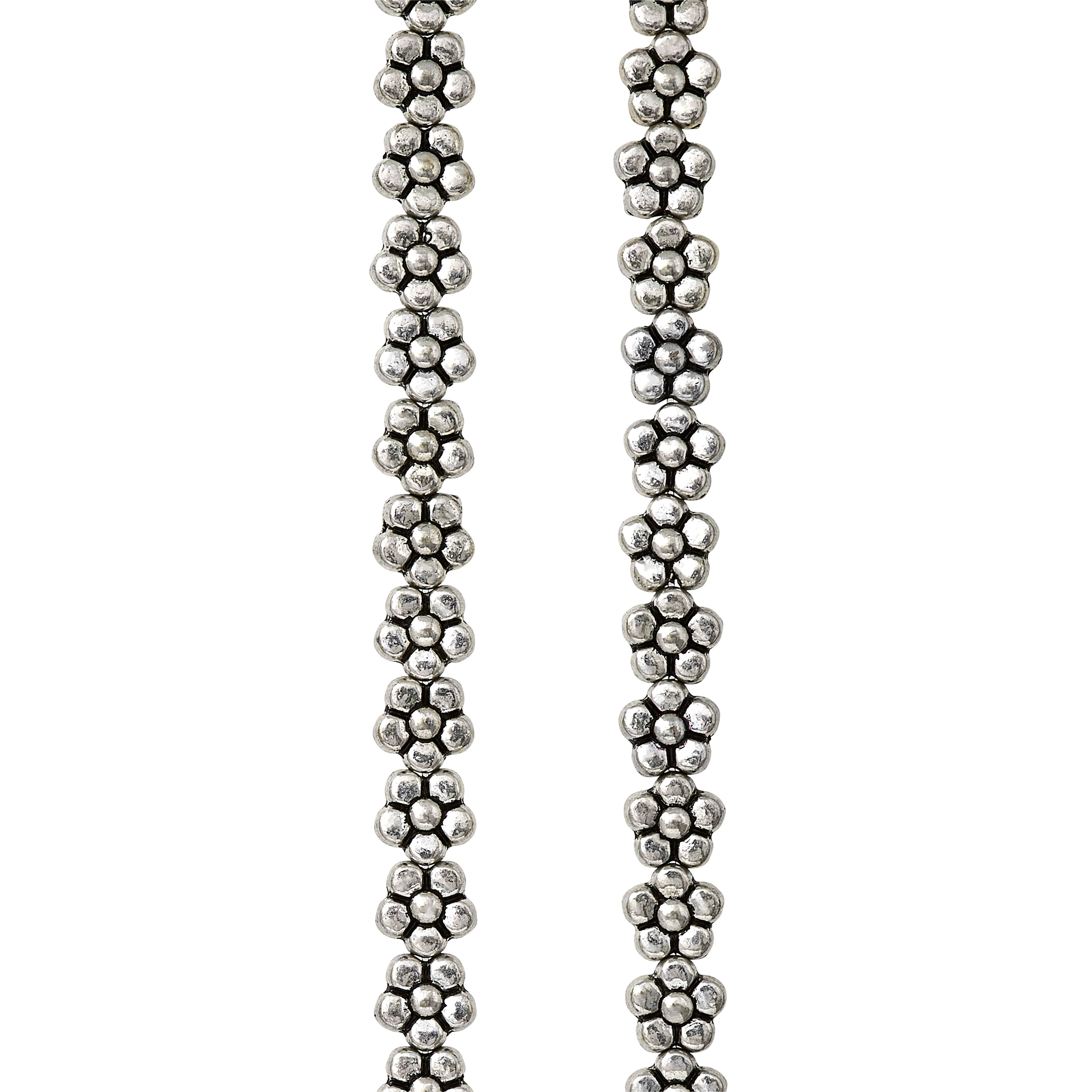 12 Pack: Silver Plated Flower Beads, 7mm by Bead Landing&#x2122;