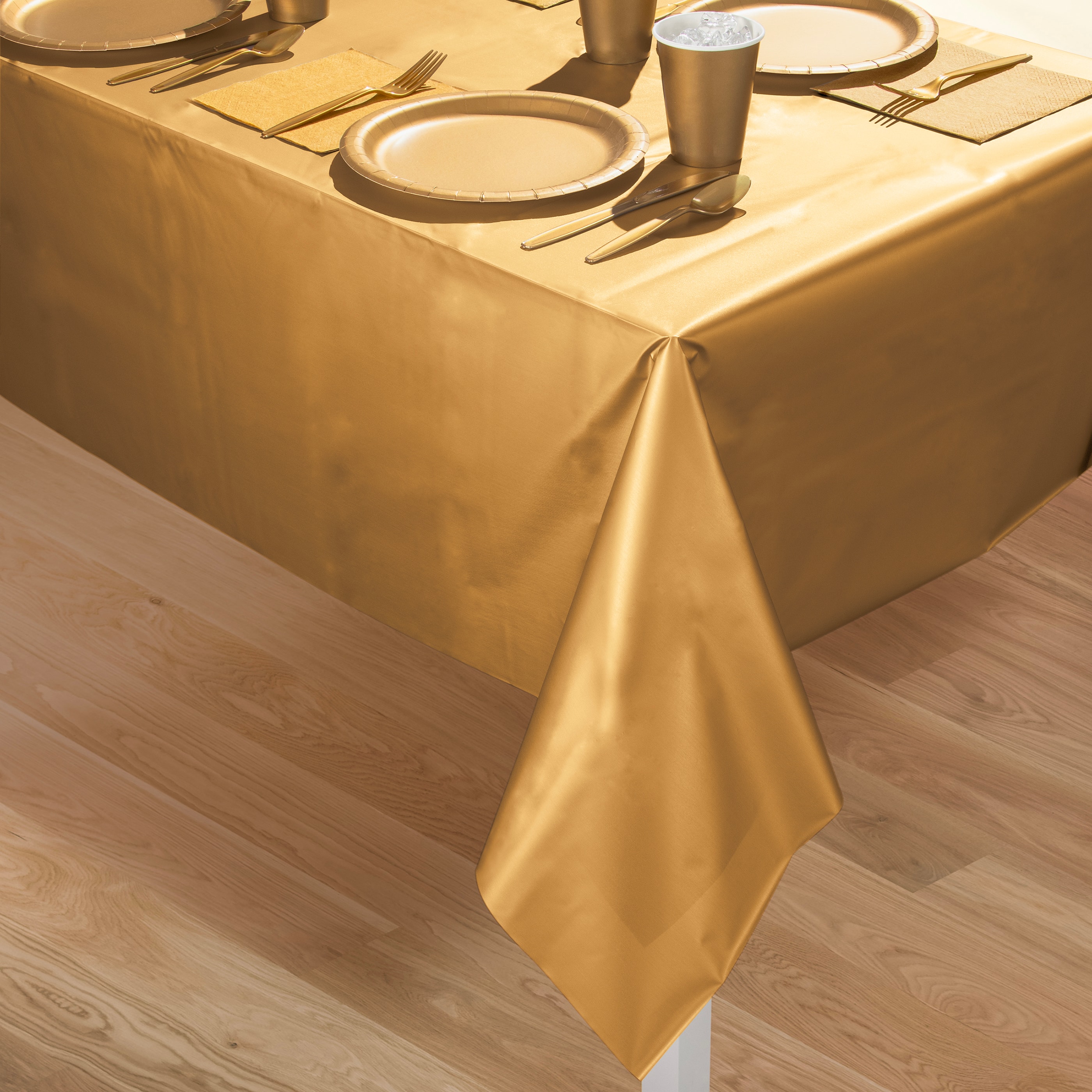 Hoffmaster 54" x 108" Plastic Tablecloth