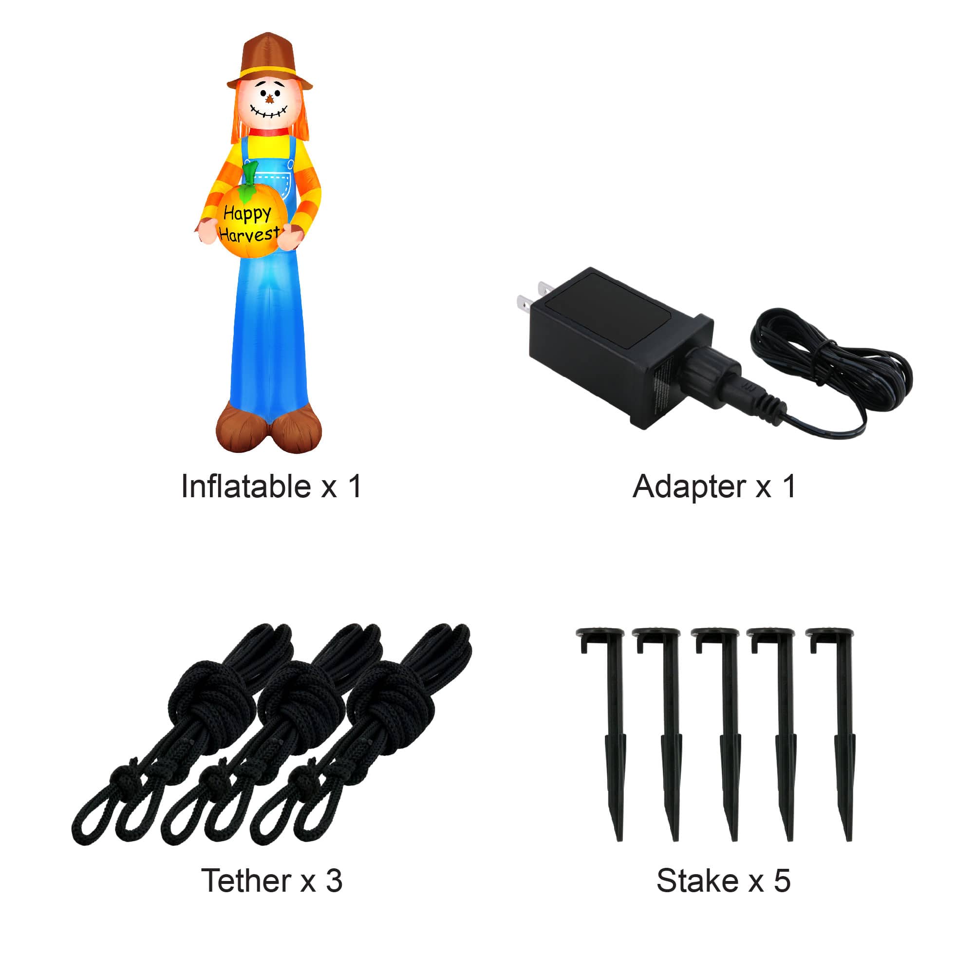 Airflowz Inflatable 7.5ft. Harvest Scarecrow Holding Pumpkin