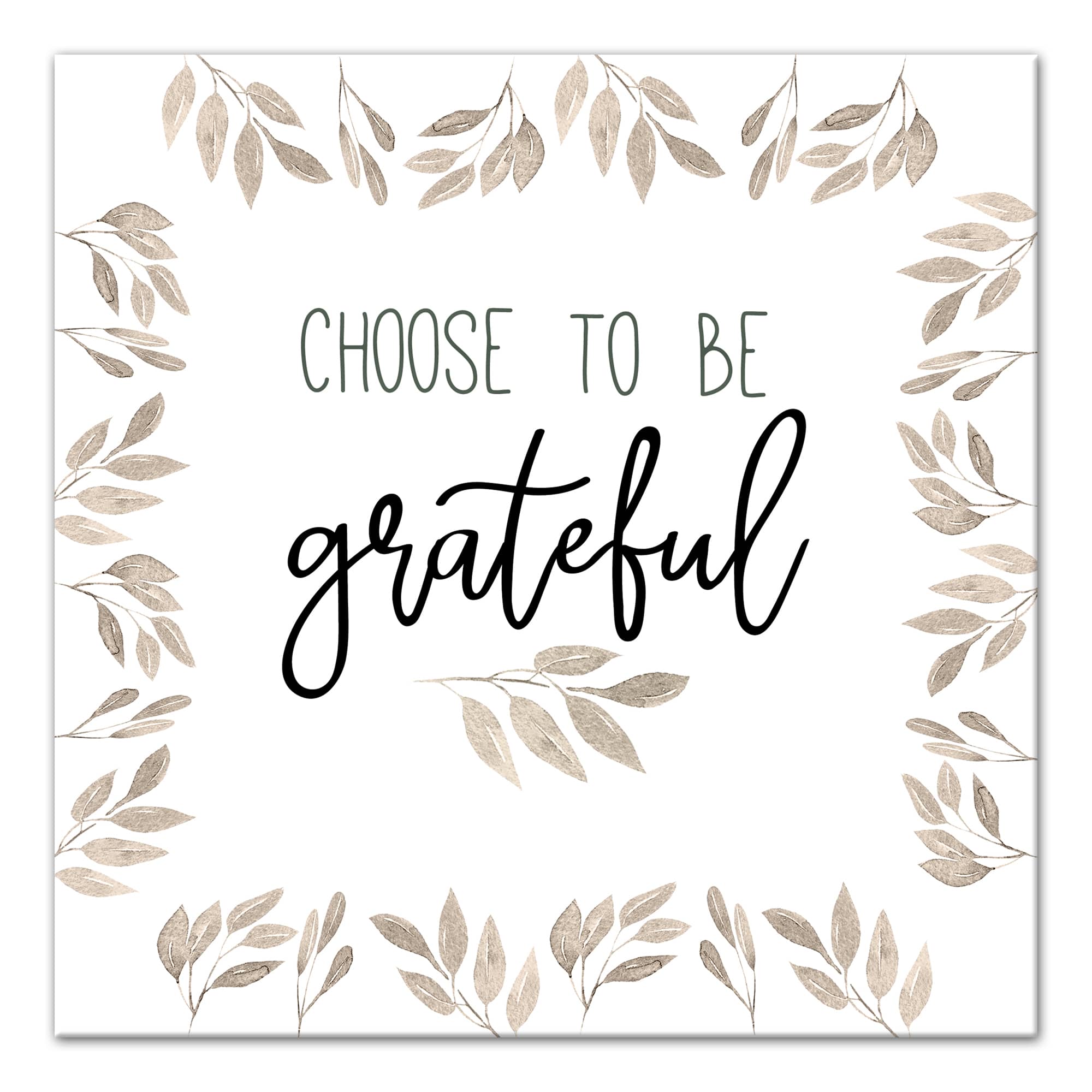 Be Grateful Fall Leaves Canvas Wall Art
