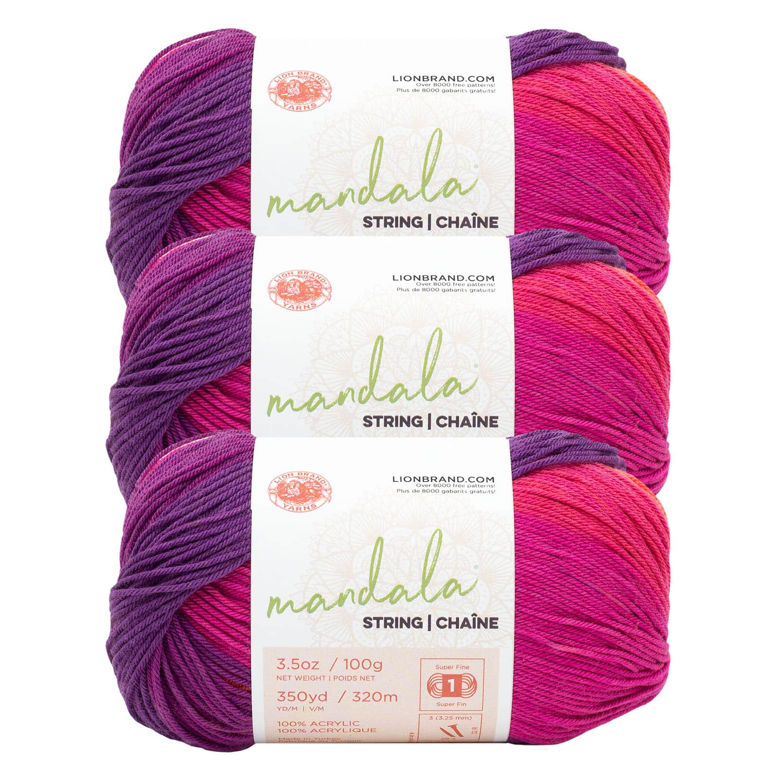 3 Pack Lion Brand® Mandala String Yarn, Color: Beats | Michaels