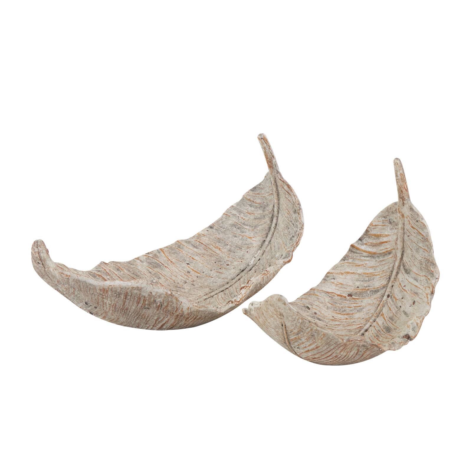 Champagne Leaf Textured Decorative Bowl Set