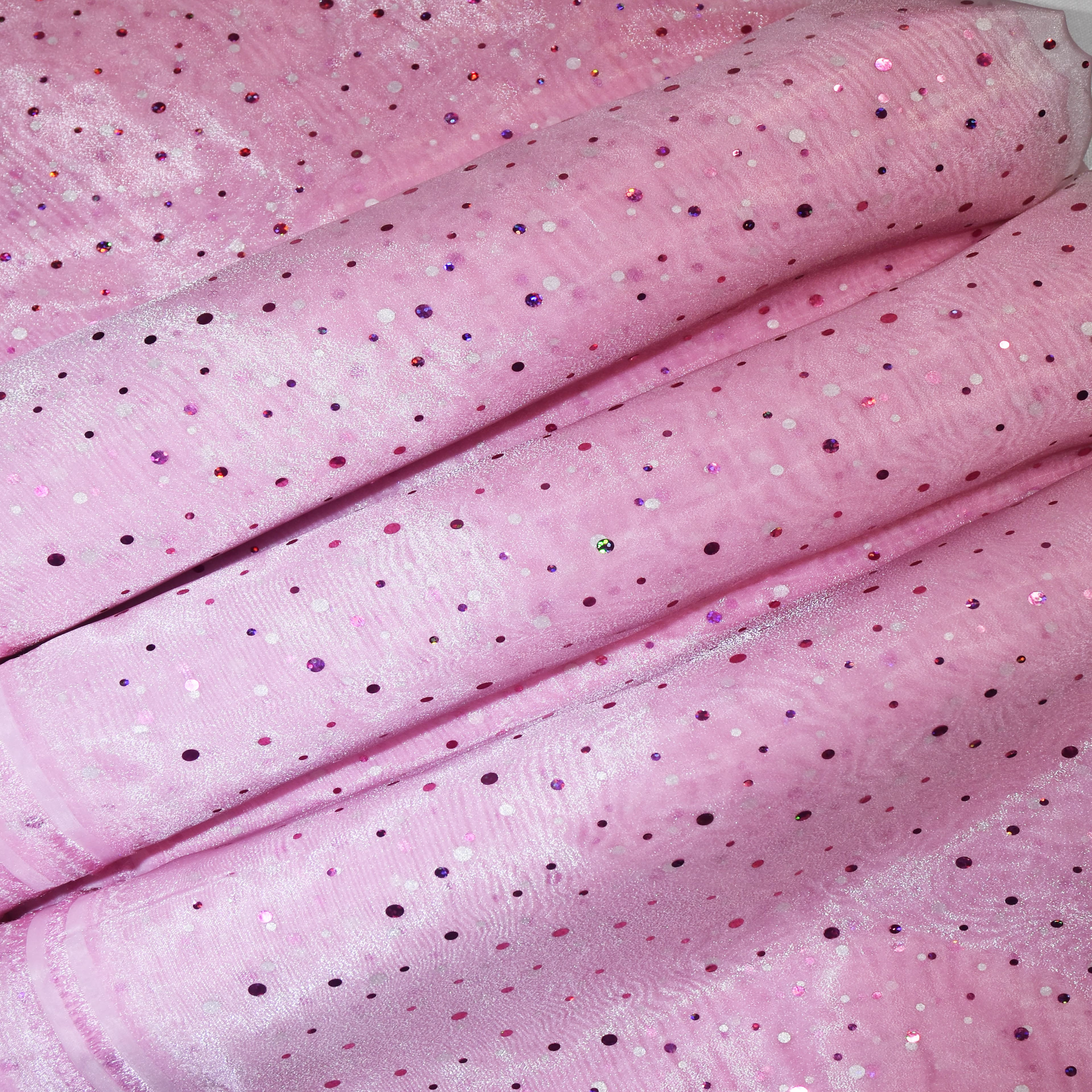 Feldman Light Pink Ducco Dots Organza