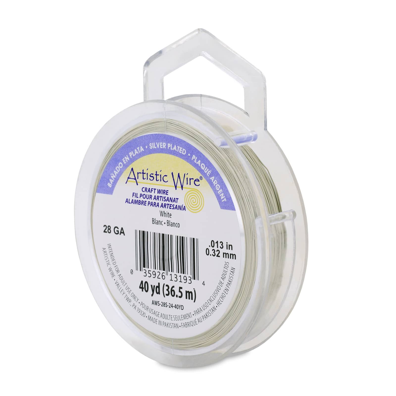 Artistic Wire® 28 Gauge Silver Plated Tarnish Resistant Colored Copper Craft Wire, 40yd.