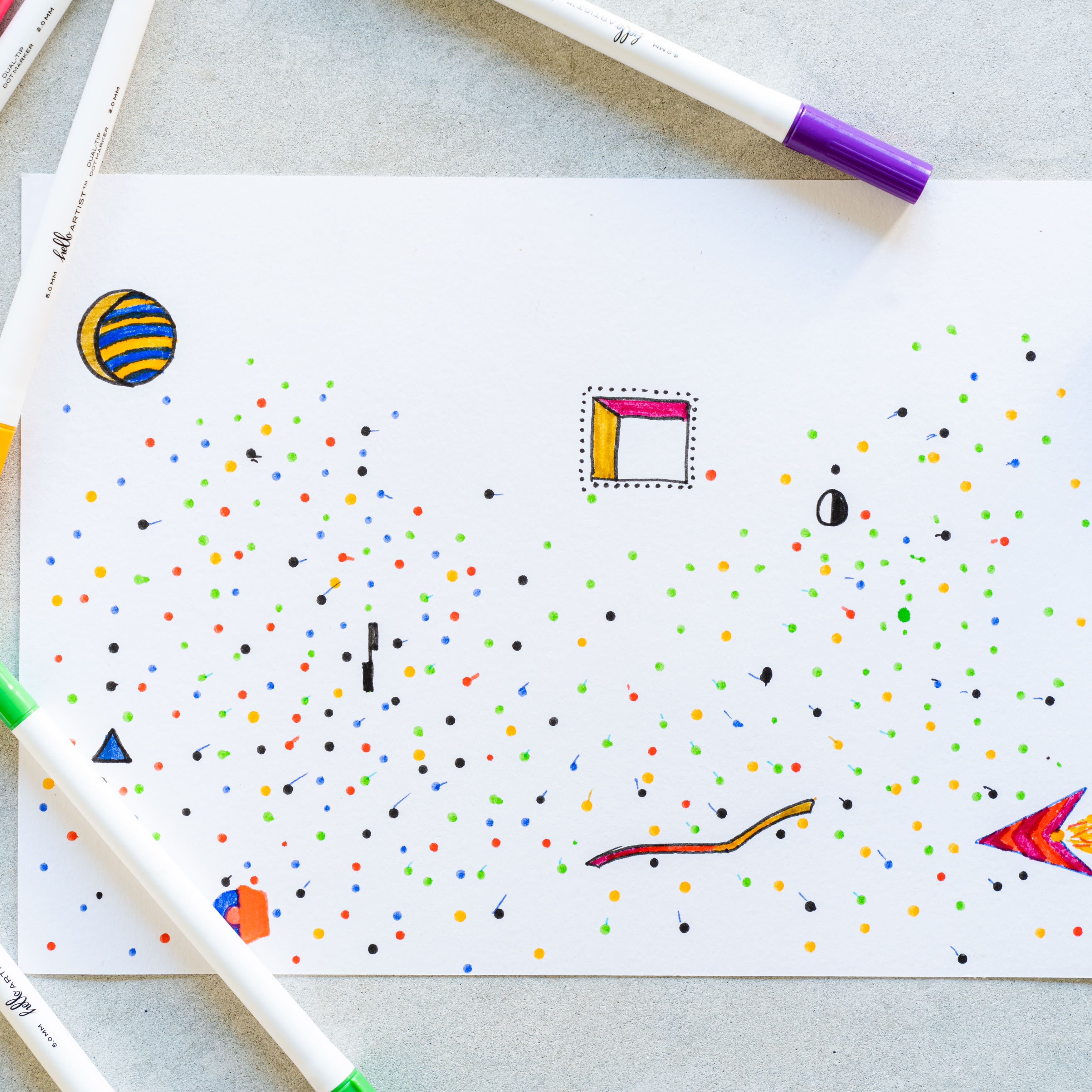 Hello, Artist!&#x2122; 10-Color Dual-Tip Dot Markers Set