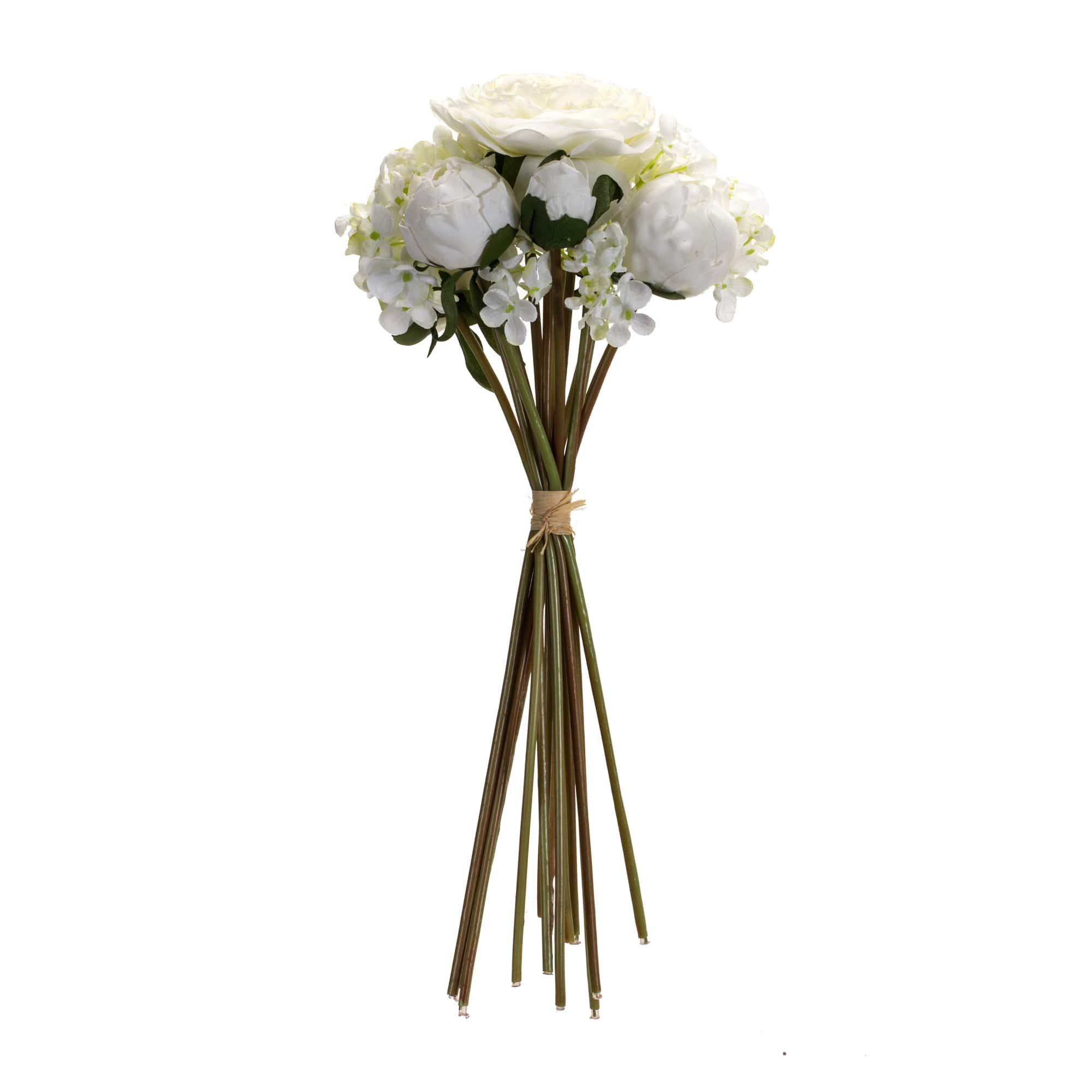 16.75&#x22; White Peony &#x26; Hydrangea Floral Bouquets, 6ct.
