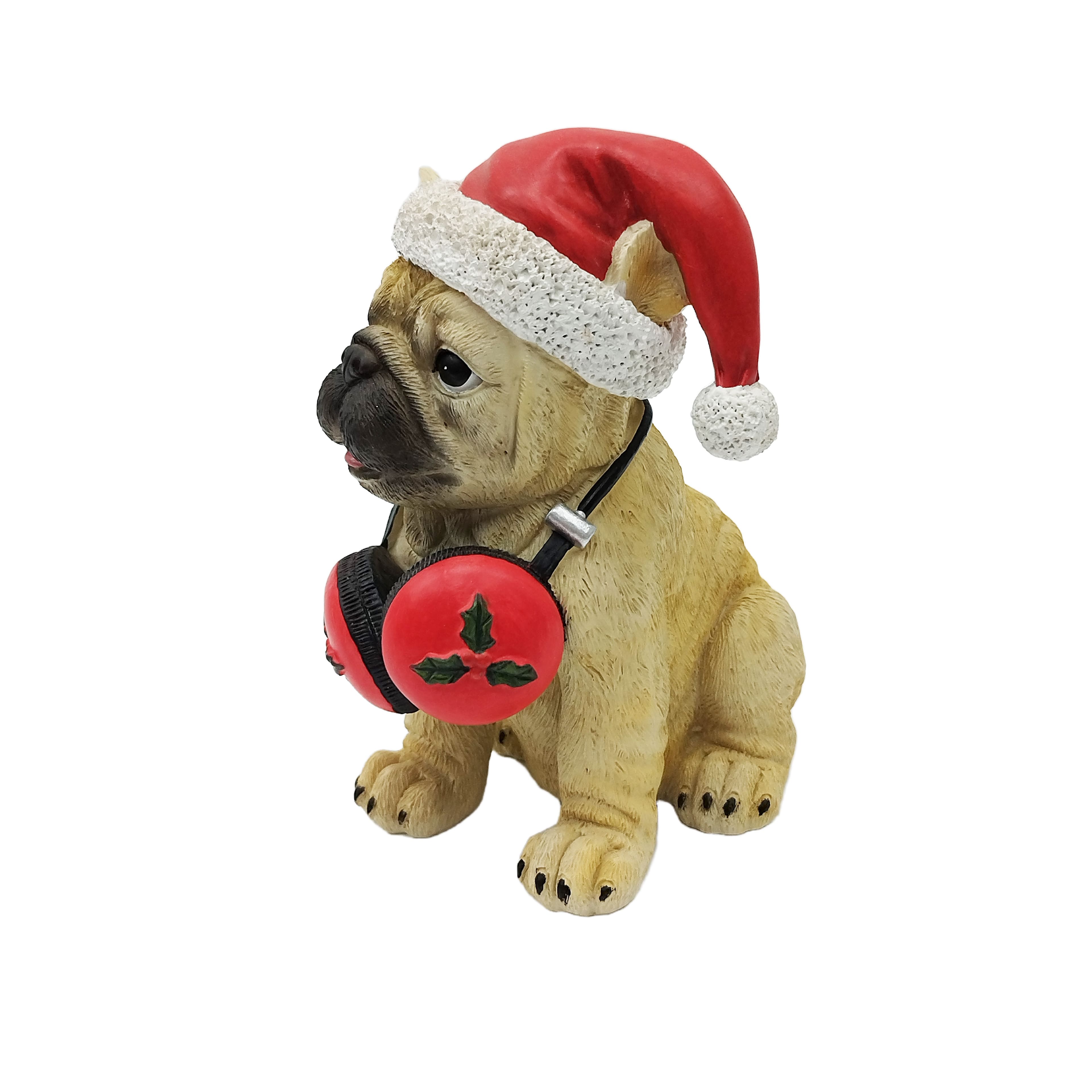 5.5&#x22; Bulldog in Santa Hat Tabletop D&#xE9;cor by Ashland&#xAE;