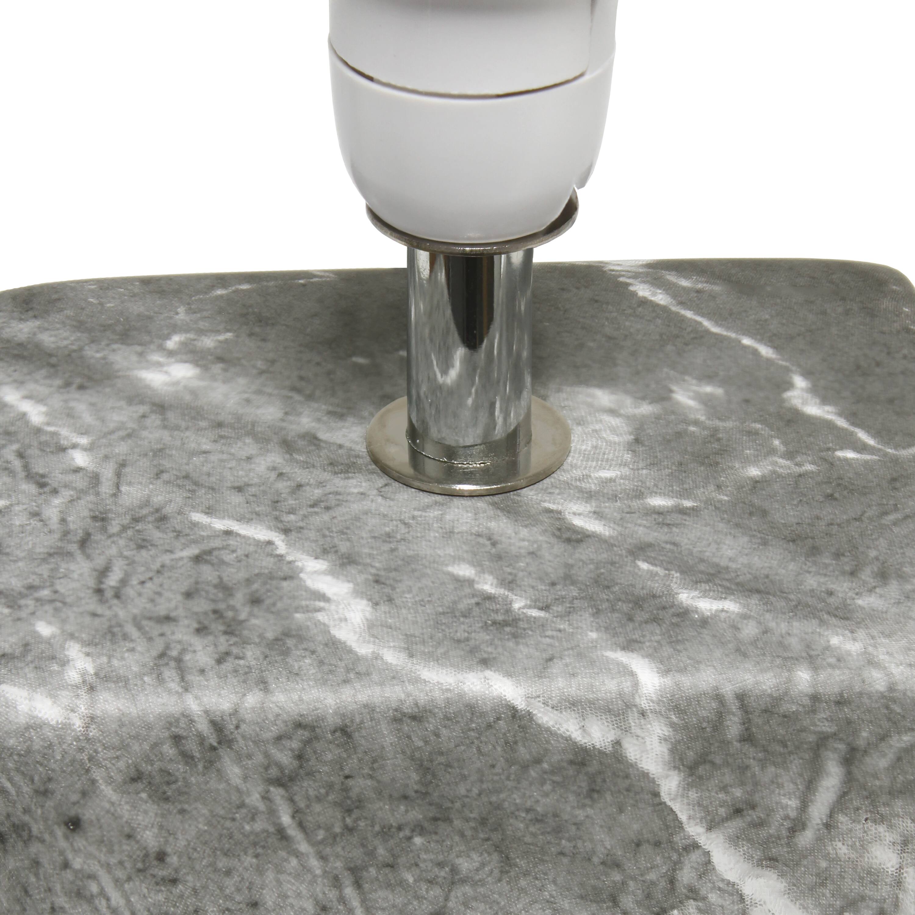 Simple Designs Black Marbled Ceramic Table Lamp