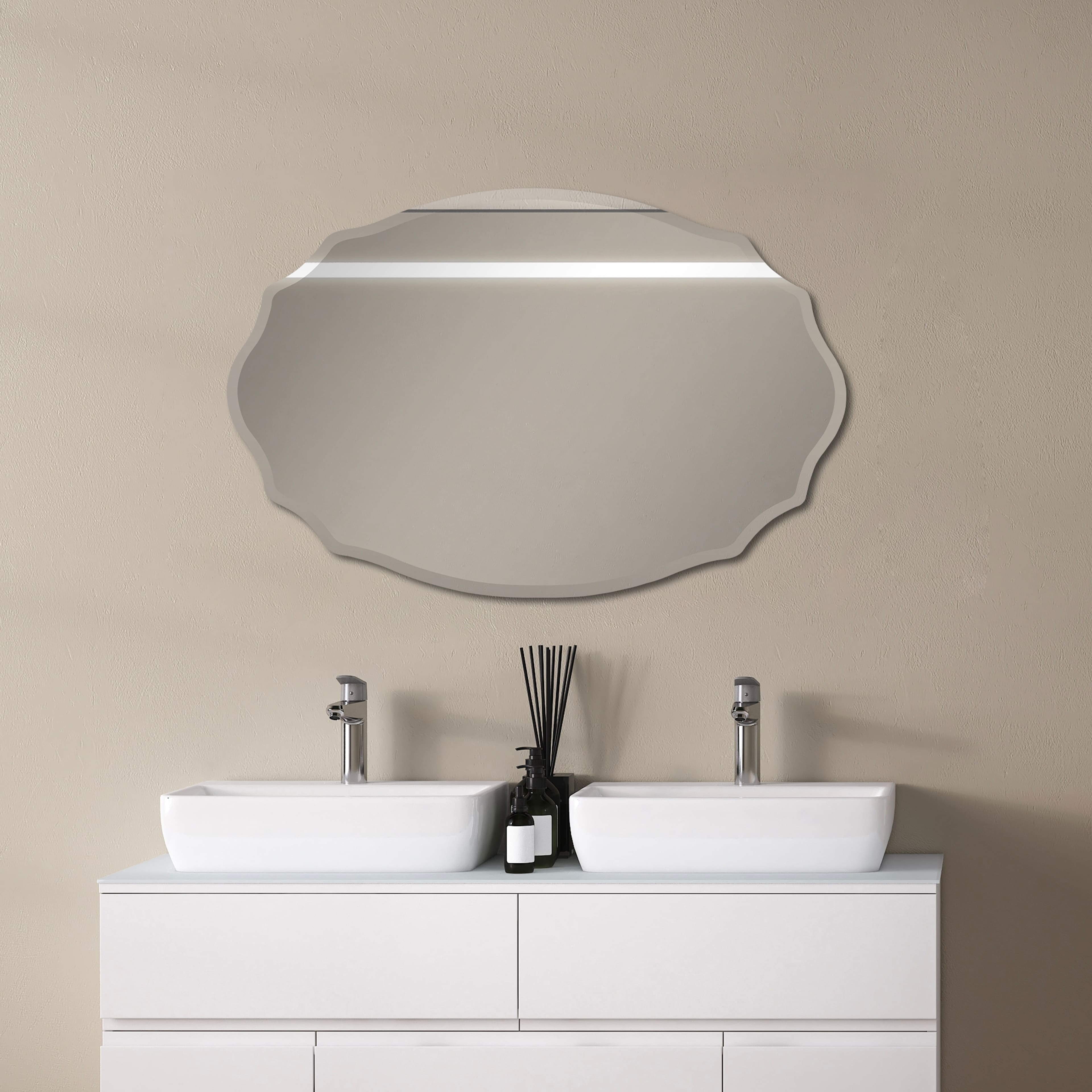 16&#x22; x 24&#x22; Oval Frameless Decorative Mirror by Ashland&#xAE;