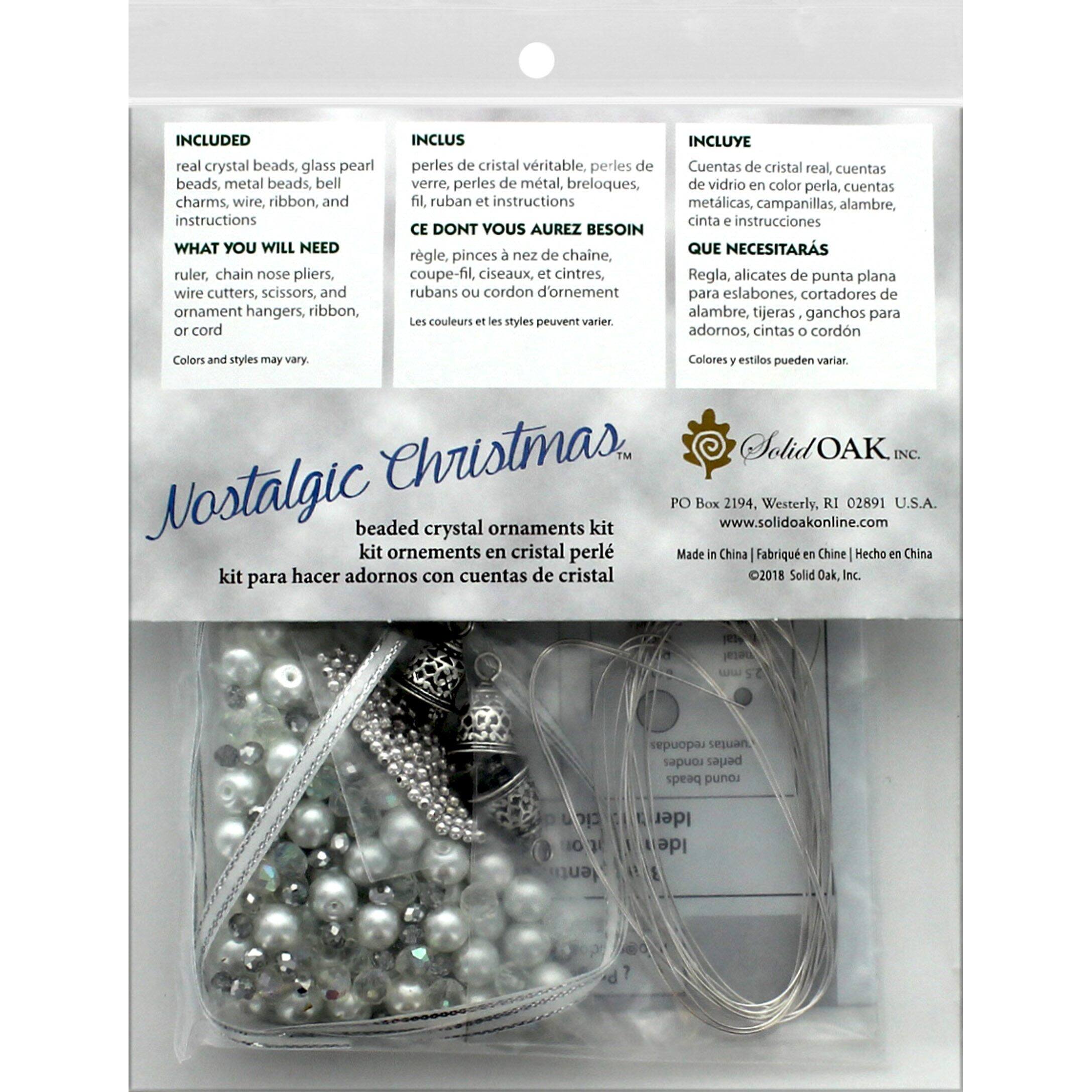 Solid Oak Nostalgic Christmas™ Silver Bell Wreath Beaded Crystal