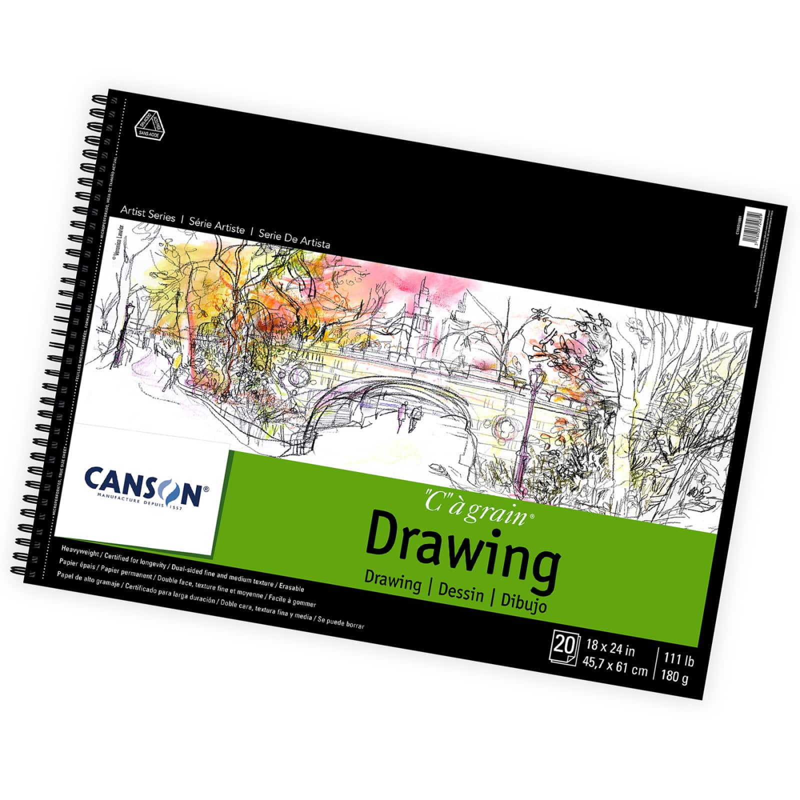 Canson&#xAE; Artist Series Wire Bound Pure White Drawing Pad