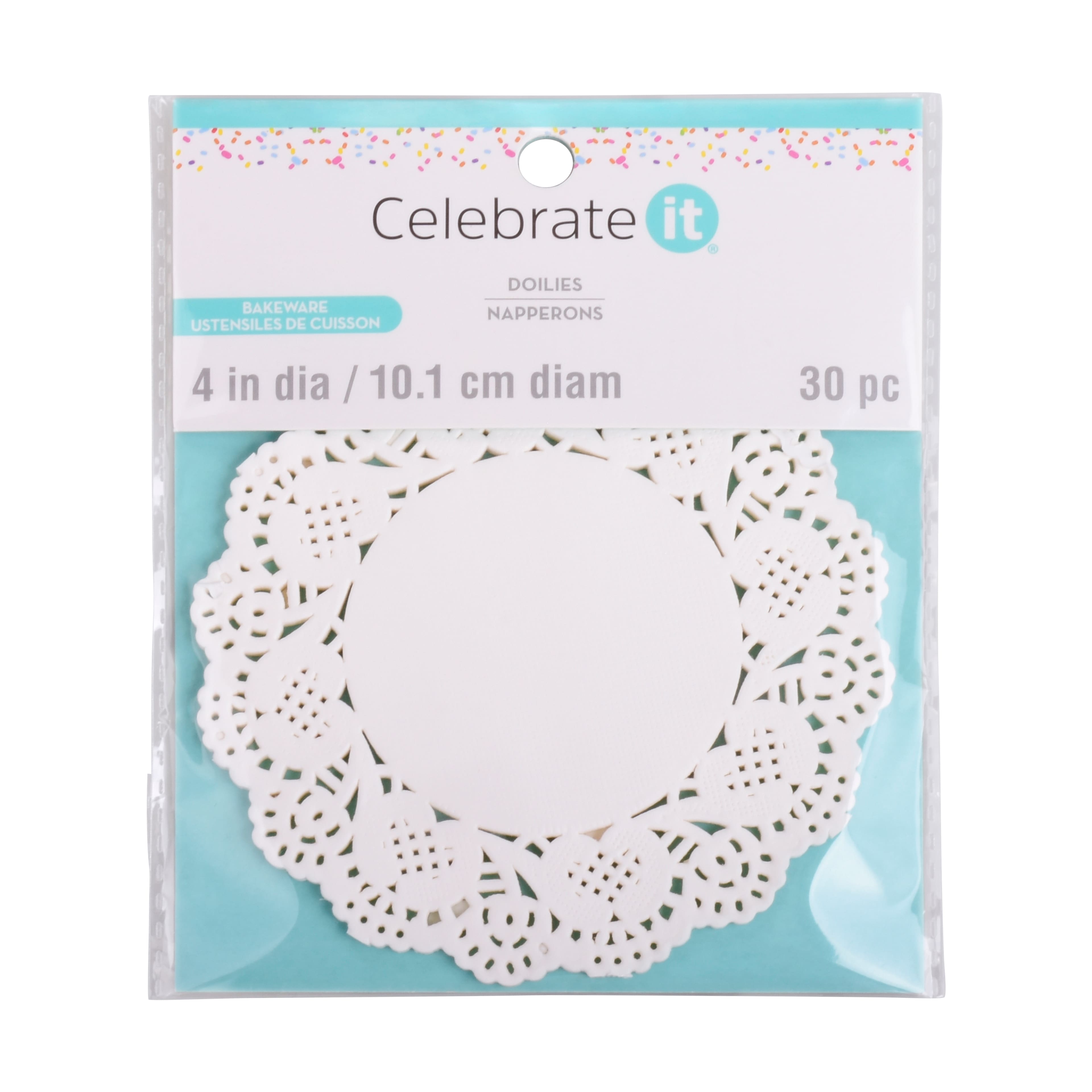 Satyam Kraft 4 in Paper Lace Doilies Cake Decoration Liner for Birthdays  Parties Table Mats, decoration on Festivals (Color : White) (4 Inch))