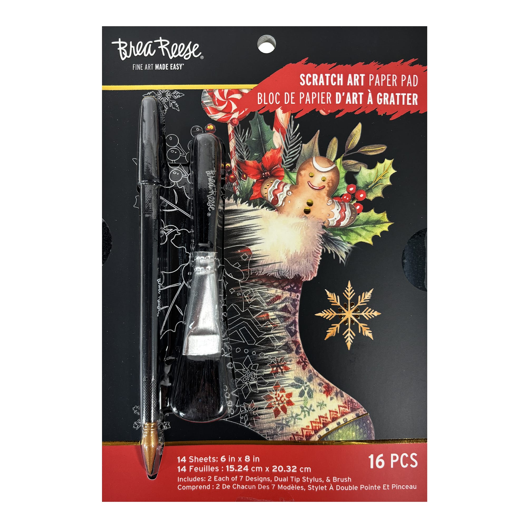 Brea Reese&#x2122; 6&#x22; x 8&#x22; Christmas Icons Scratch Art Paper Pad