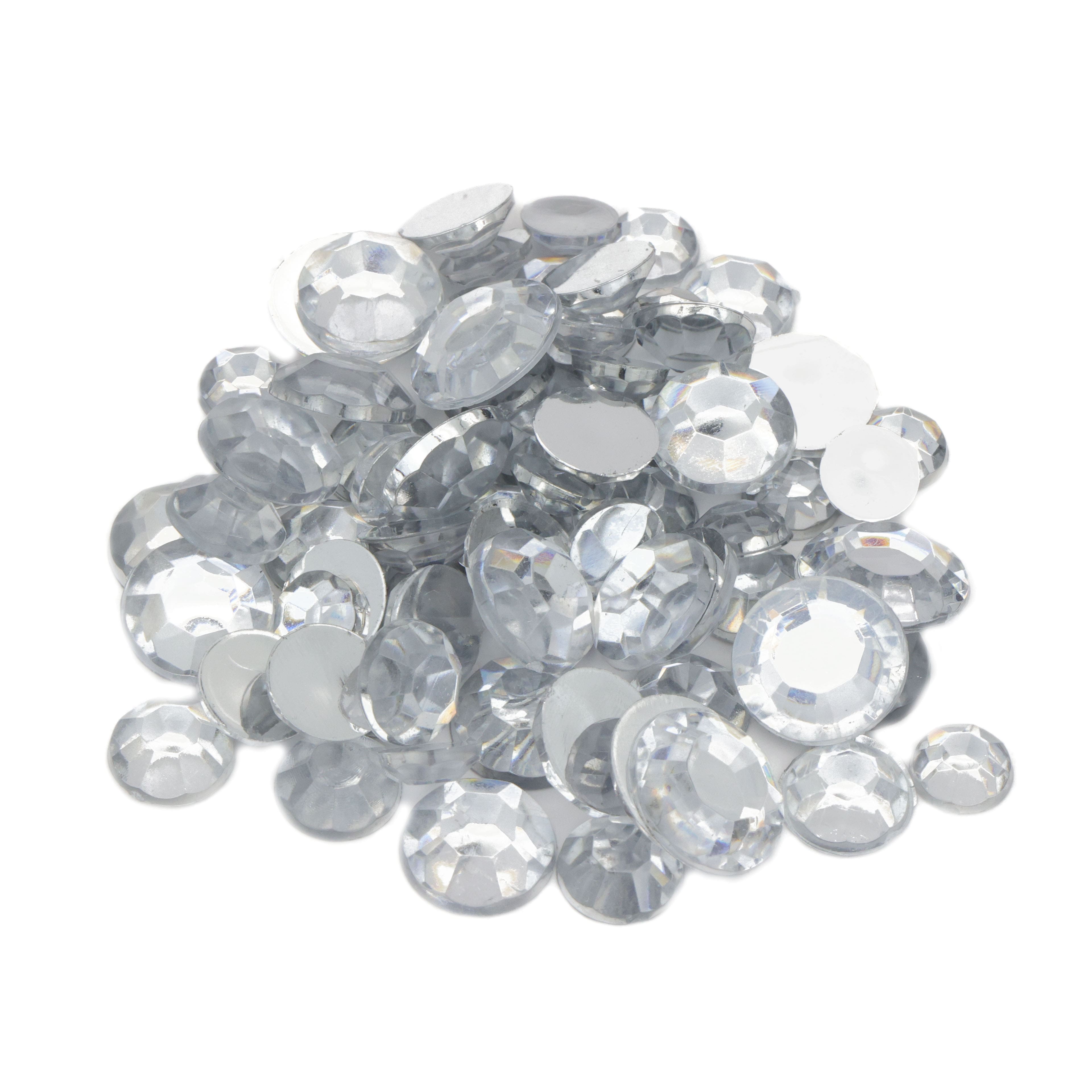 Pointed Back Glass Rhinestone Assortment | Faceted Round Rhinestones | Faux  Gemstones | Fake Gems | Bling Bling Embellishments (10 grams)