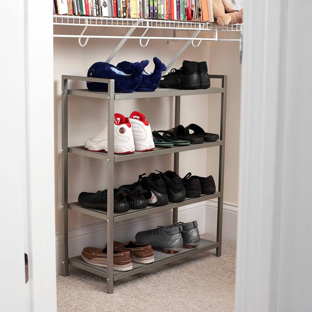 Household Essentials 32&#x22; 4-Tier Metal Shoe Rack