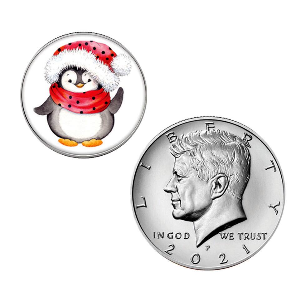 Baby&#x27;s First Christmas JFK 2021 And Colorized Quarter Penguin Coin Set