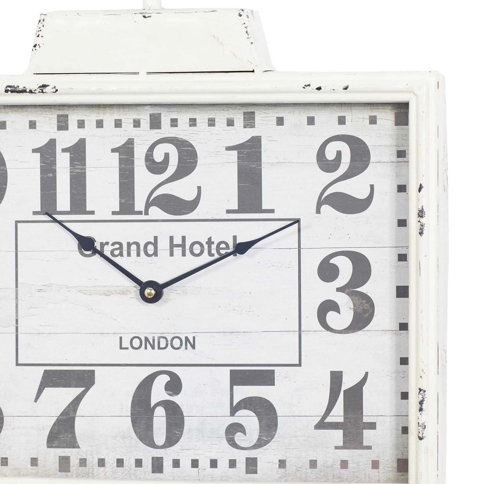 16&#x22; White Metal Vintage Wall Clock