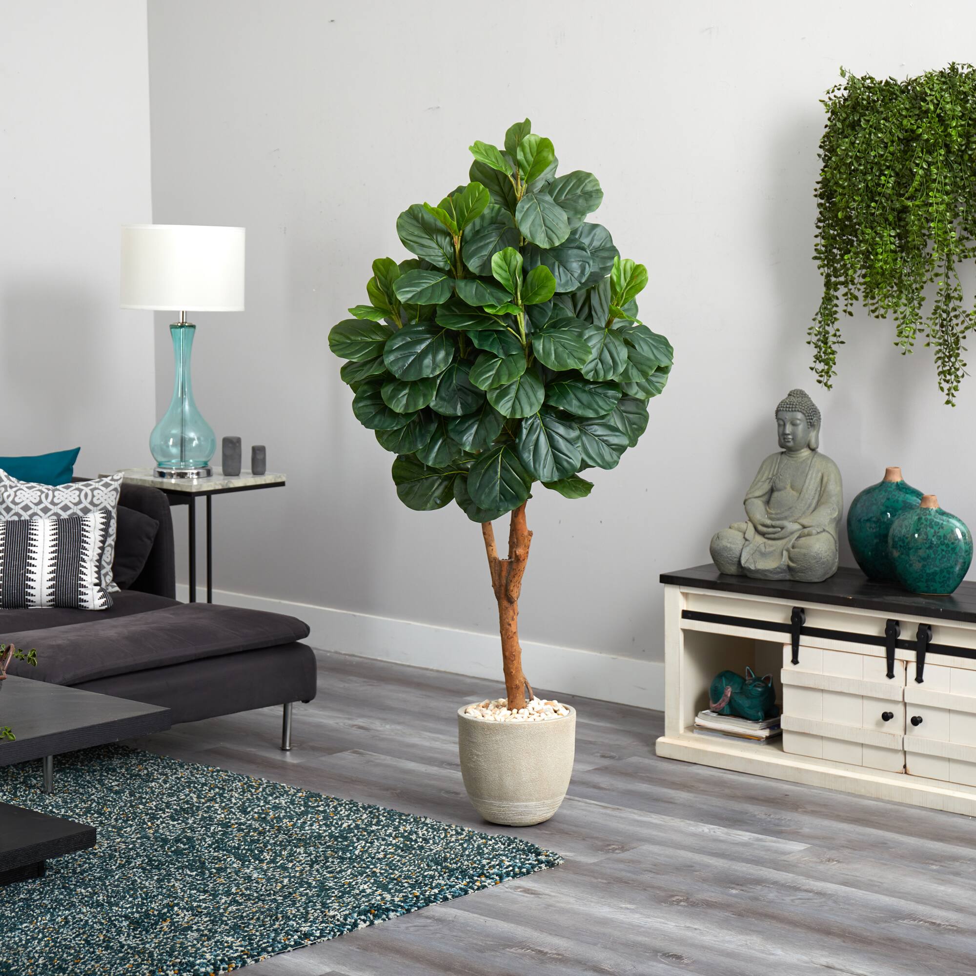 5.5ft. Fiddle Leaf Fig Tree in Sandstone Planter