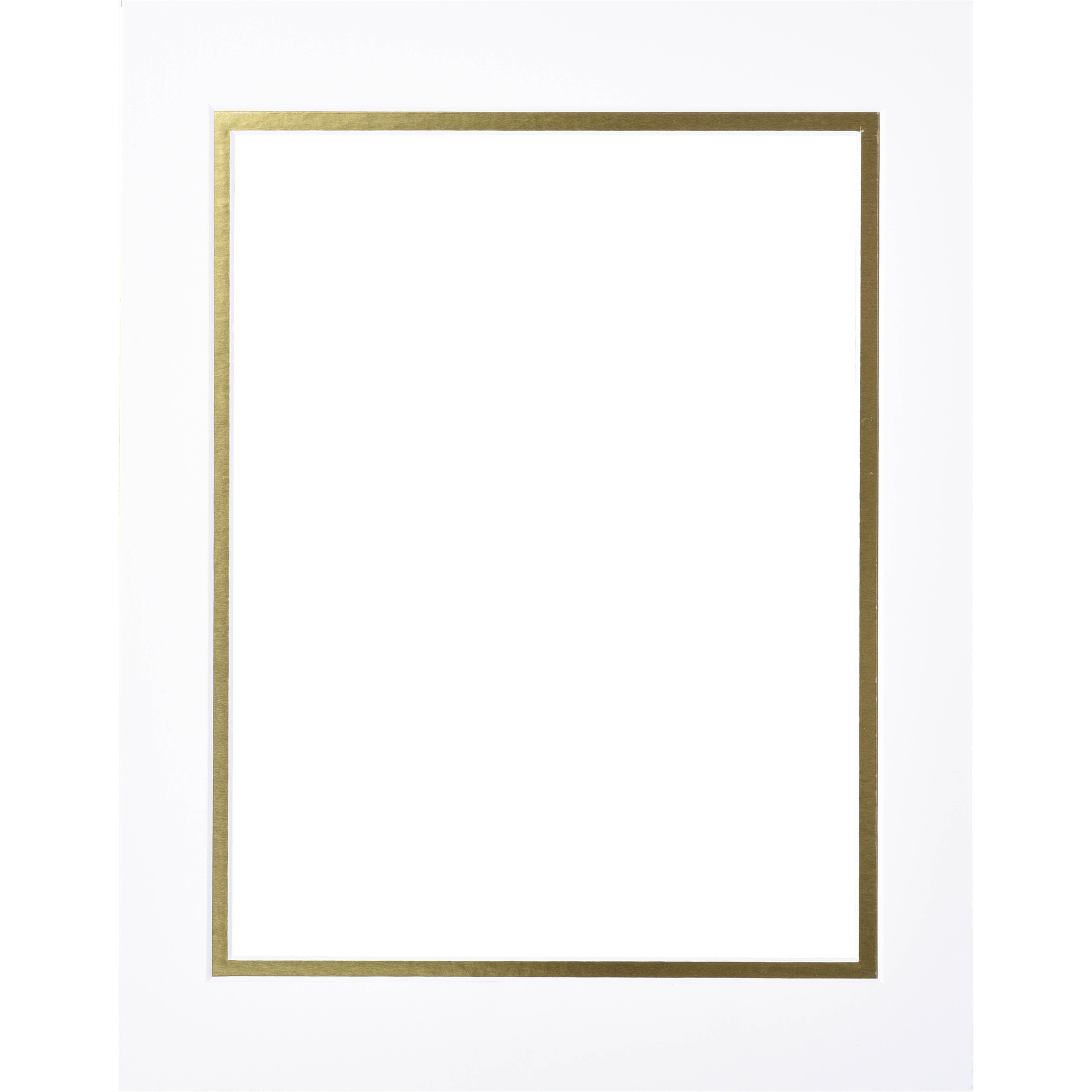 11&#x22; x 14&#x22; White &#x26; Gold Double Mat by Studio D&#xE9;cor&#xAE;, 8.5&#x22; x 11&#x22; Opening Size