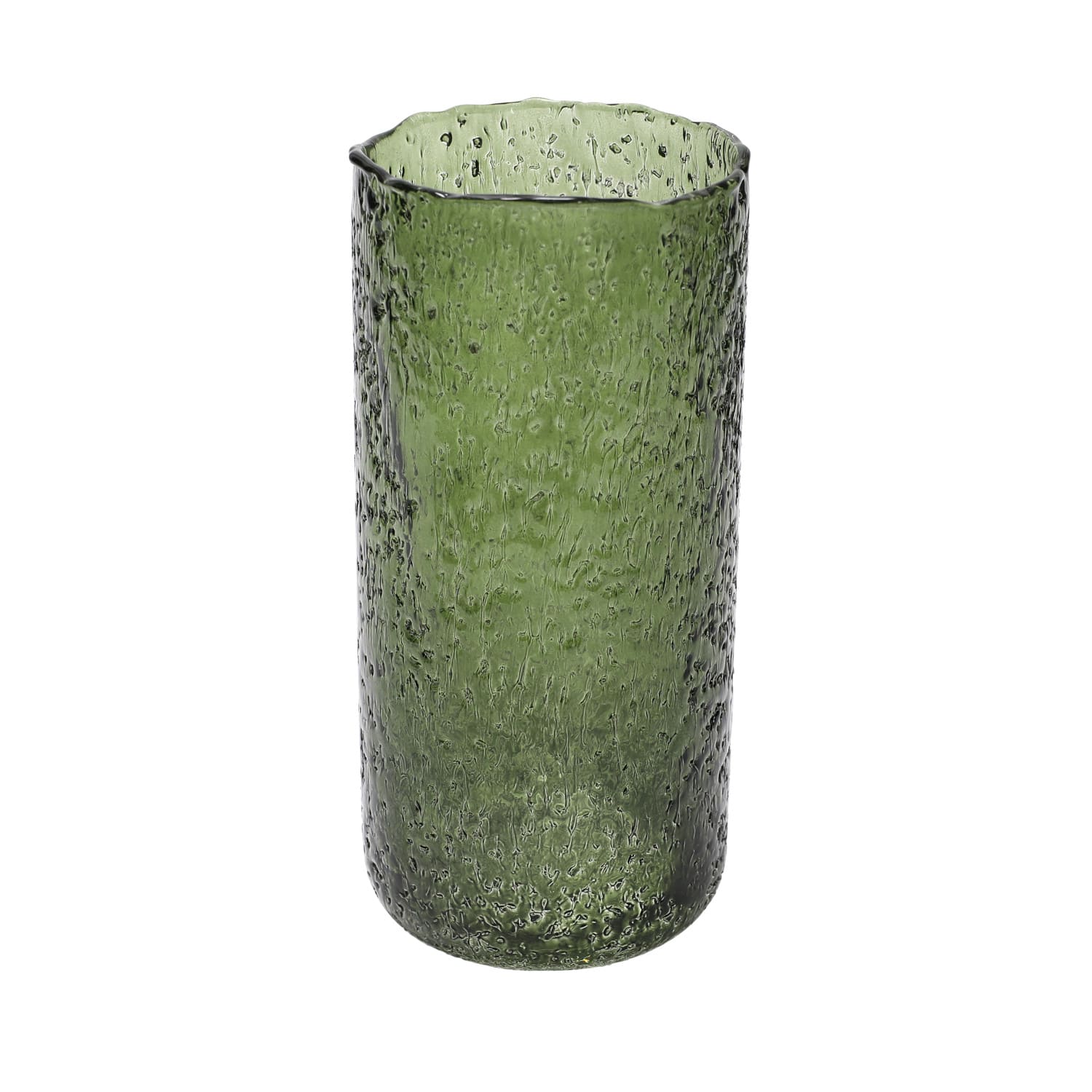 Hello Honey® 9" Green Seeded Glass Hurricane Vase