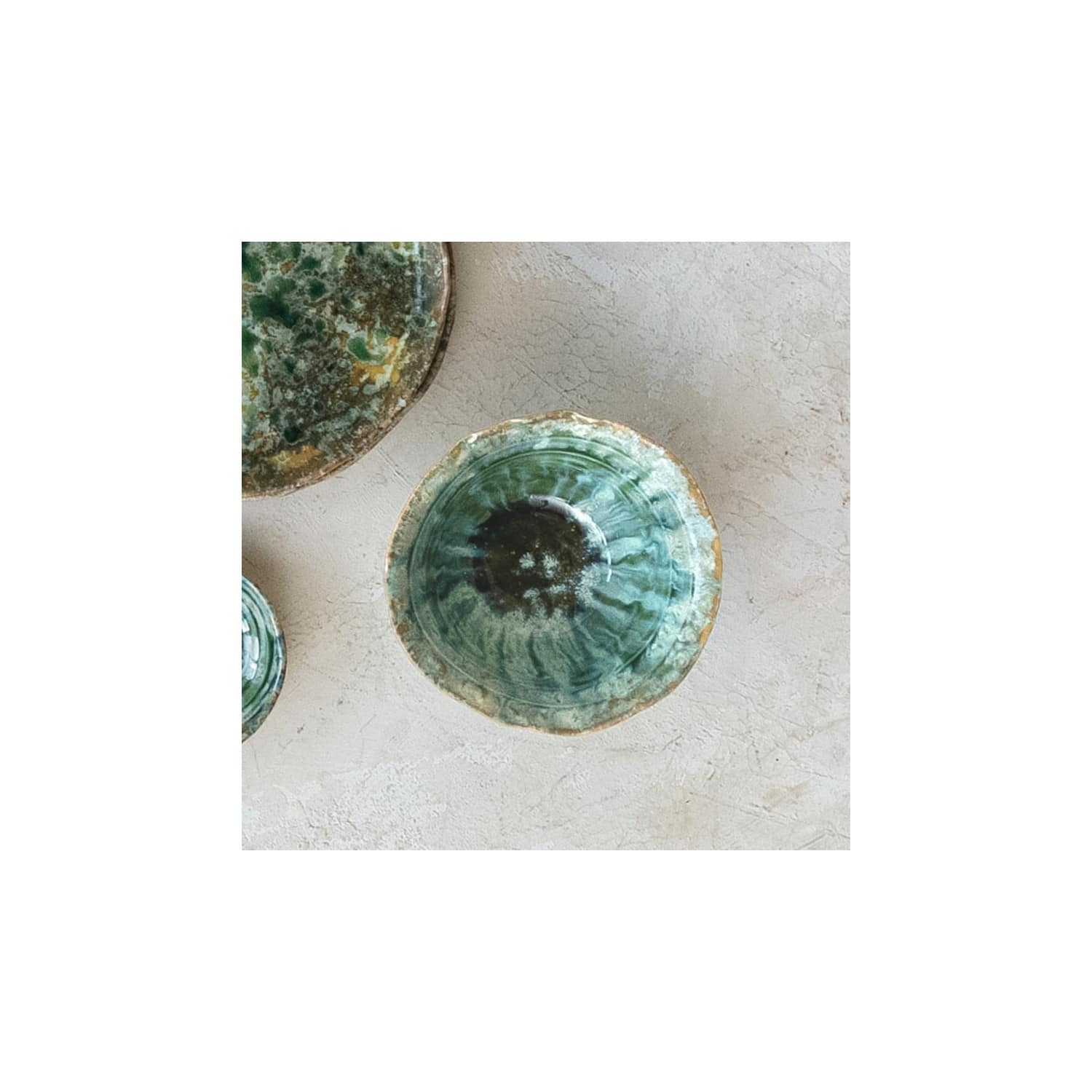 Hello Honey® 5" Teal Round Stoneware Bowl with Reactive Crackle Glaze, 4ct.