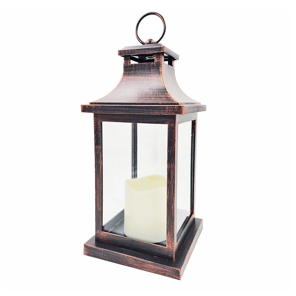 Kate Aspen® Copper Hampton LED Vintage Decorative Lantern
