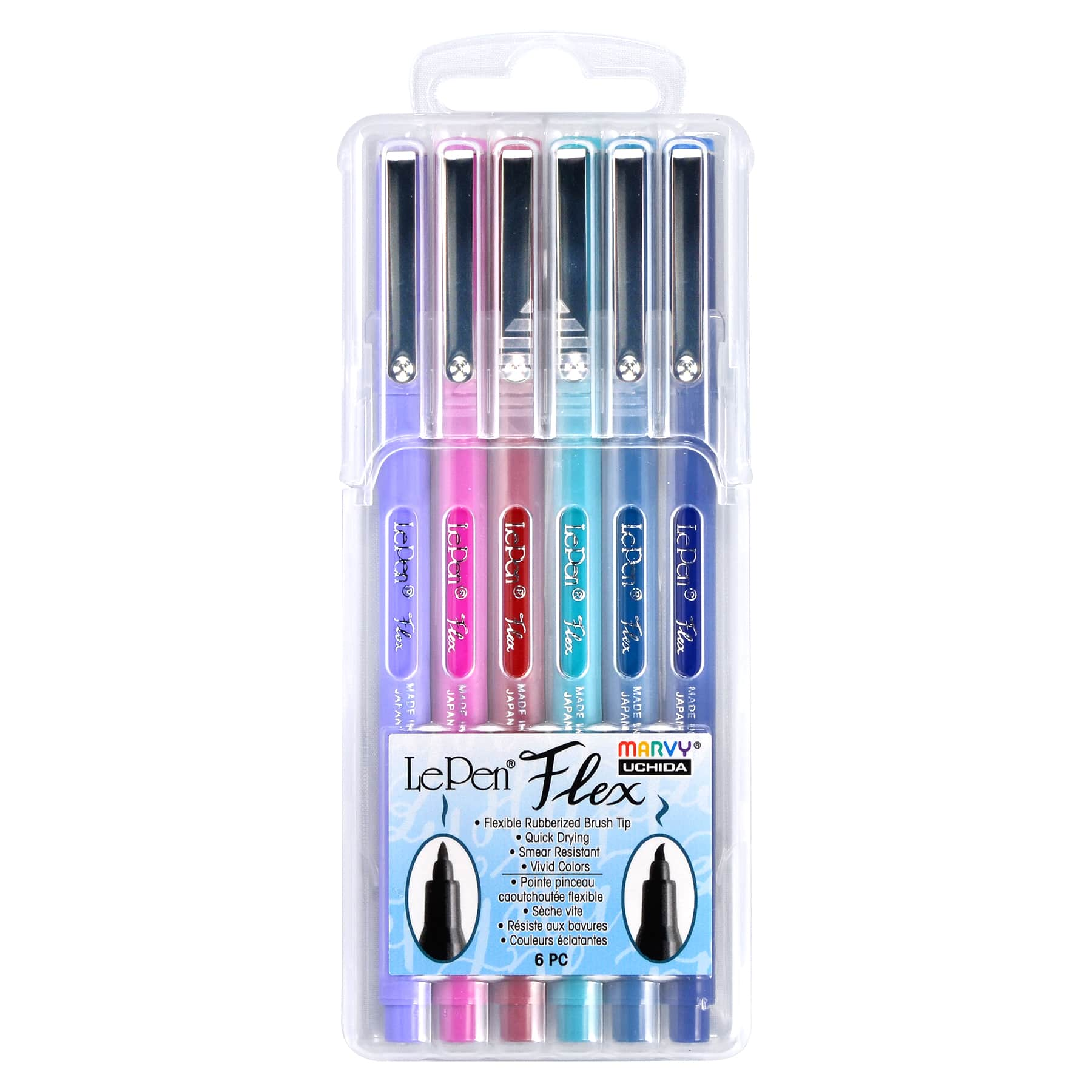 Marvy&#xAE; Uchida LePen&#xAE; Flex 6 Color Jewel Brush Pen Set