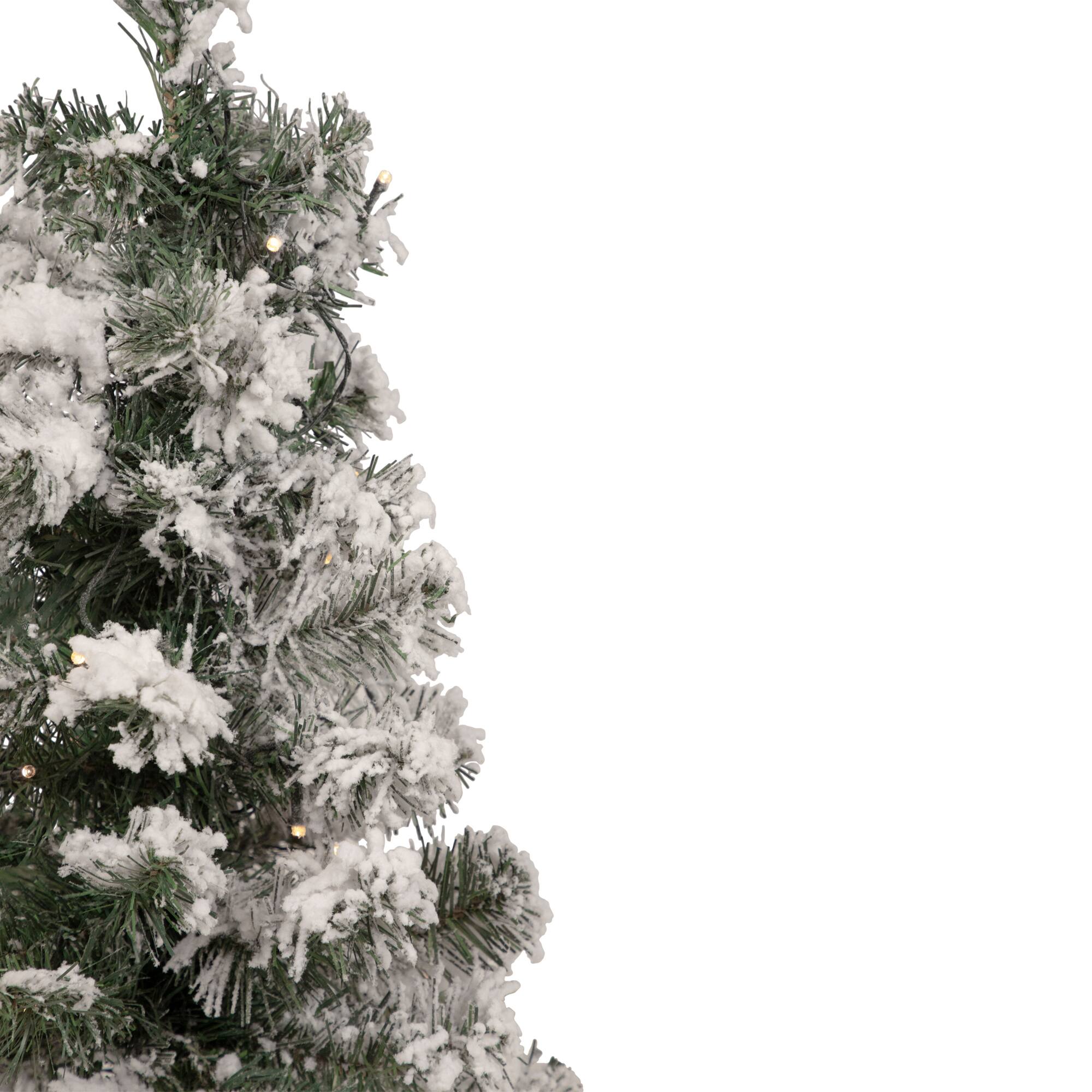 2ft. Pre-Lit Flocked Bristol Pine Artificial Christmas Tree, Warm Clear LED Lights