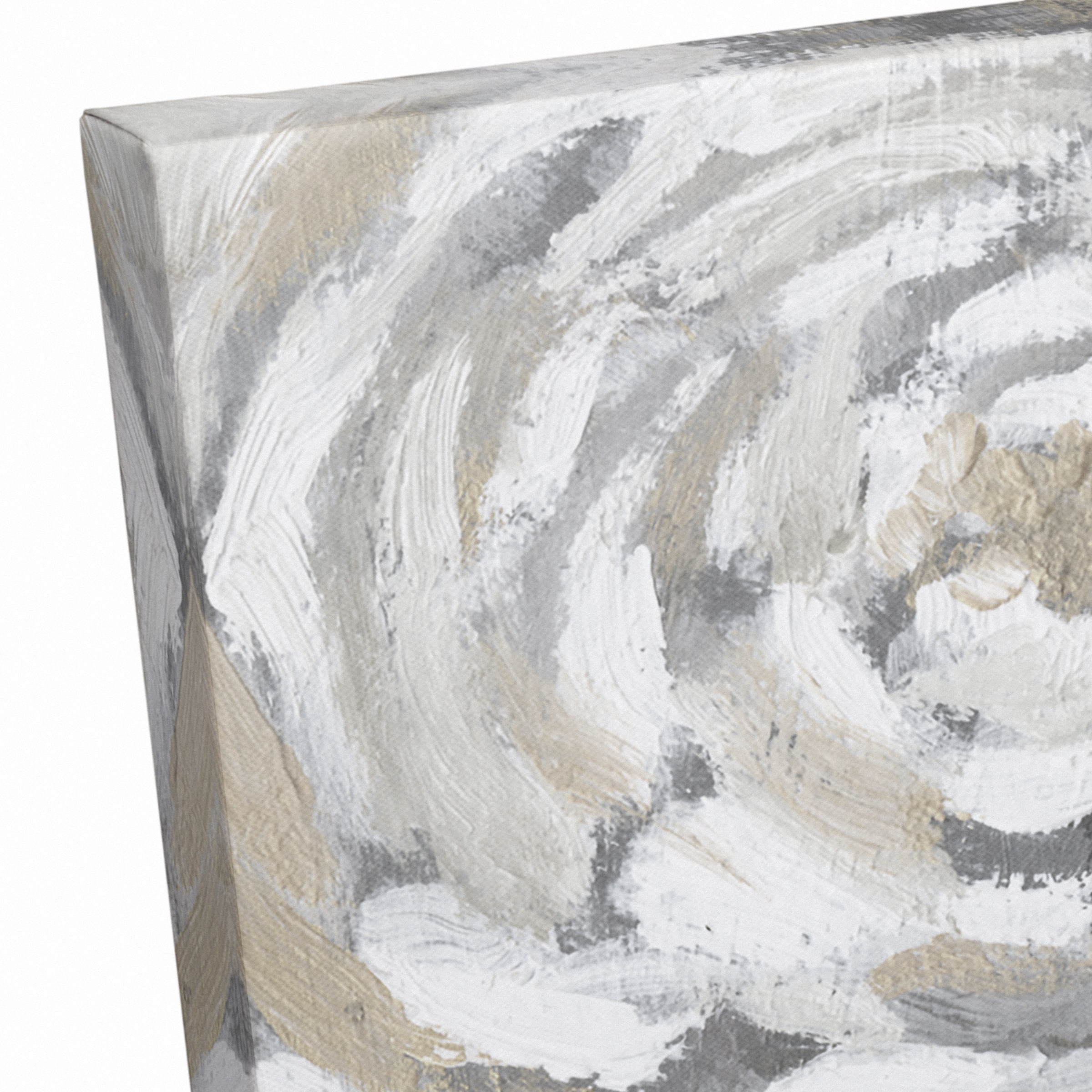 Cream &#x26; Gray Floral Canvas Wall Art