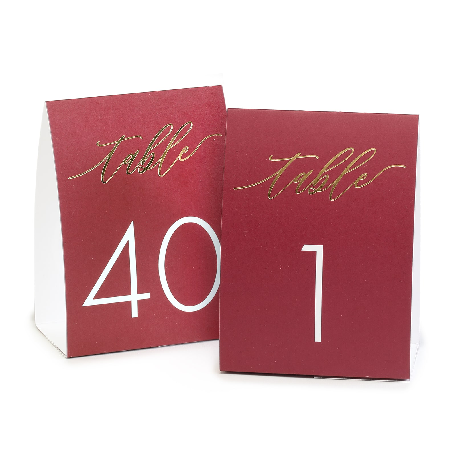 Hortense B. Hewitt Co. Burgundy Table Number Tents